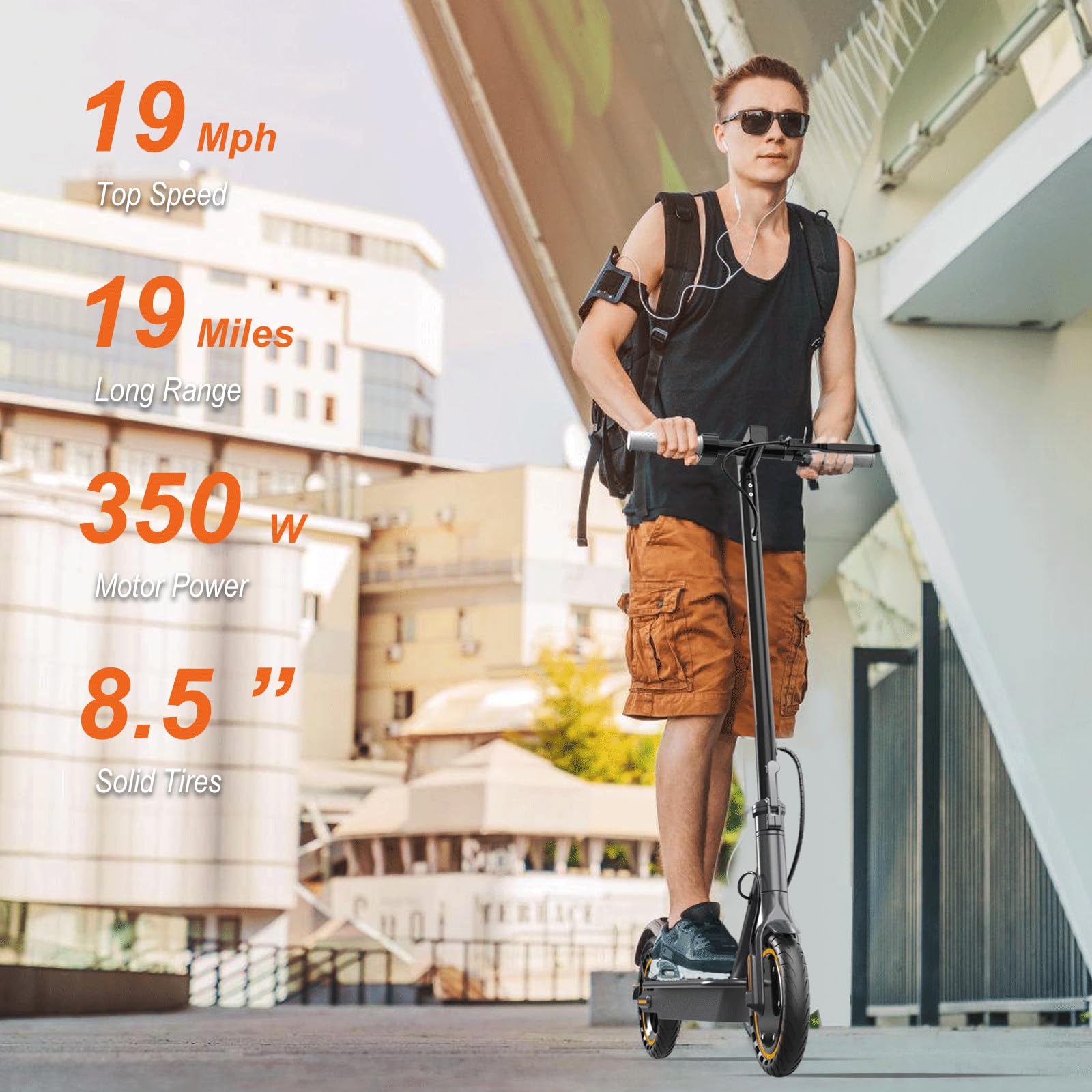 NAVIC Electric Scooter for Adults - 19-22 MPH, 21-23 Mile Range, Foldable E-Scooter with App Control, Dual Suspension & Turn Signals - Perfect for Commuting & Urban Travel