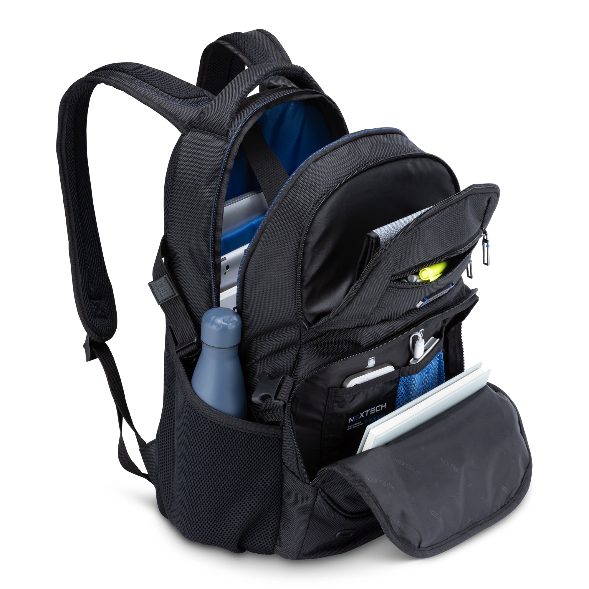 Nextech Professional Business Backpack for Men & Women - Waterproof Laptop Backpack with USB Charging Port - Perfect for Office, Travel, and Commuting