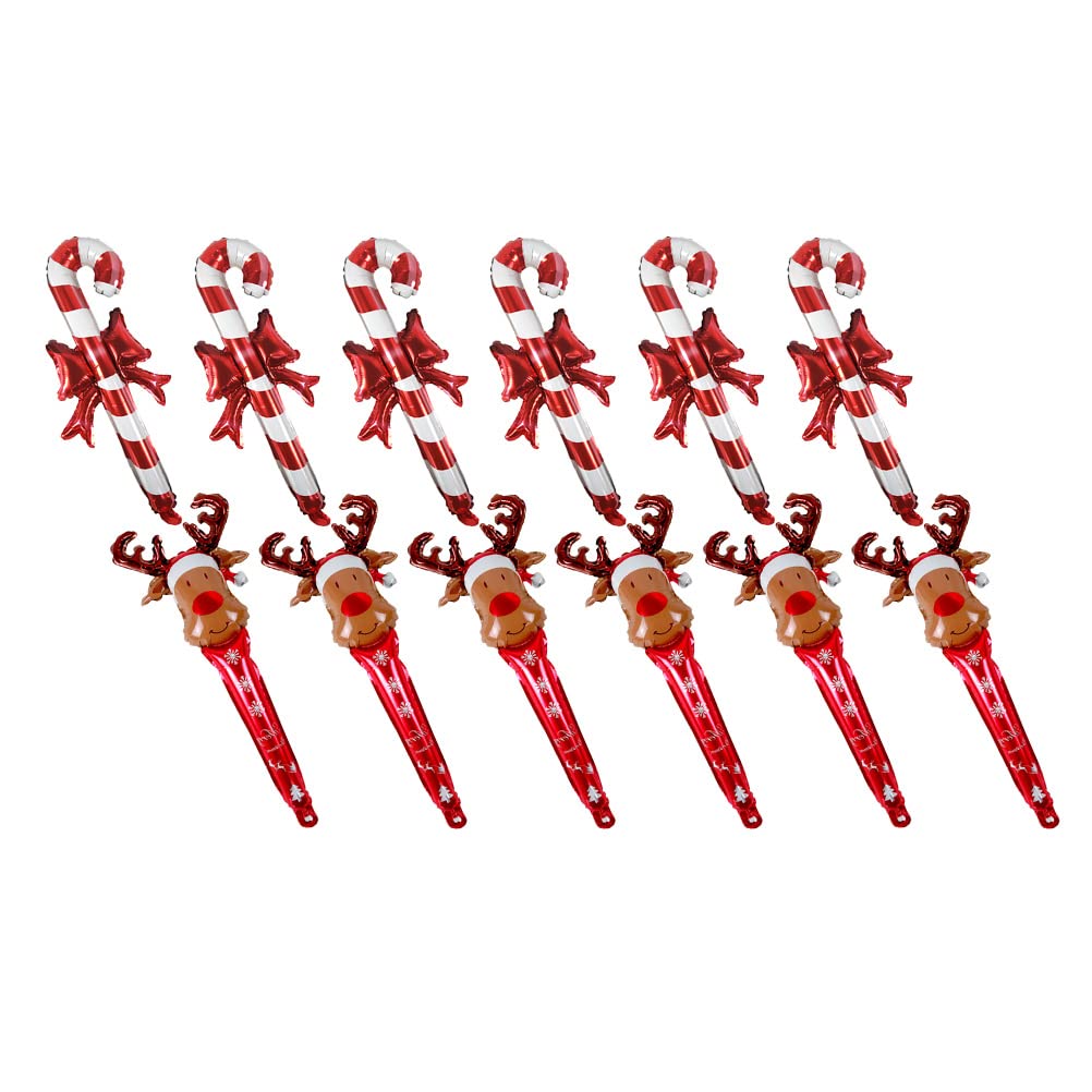 ABOOFAN 12pcs Inflatable Christmas Balloon Decorations - Holiday Candy Canes, Lollipop Ornaments for Xmas Tree, Wall & Party Decor - Perfect for Home, Office & Festive Celebrations