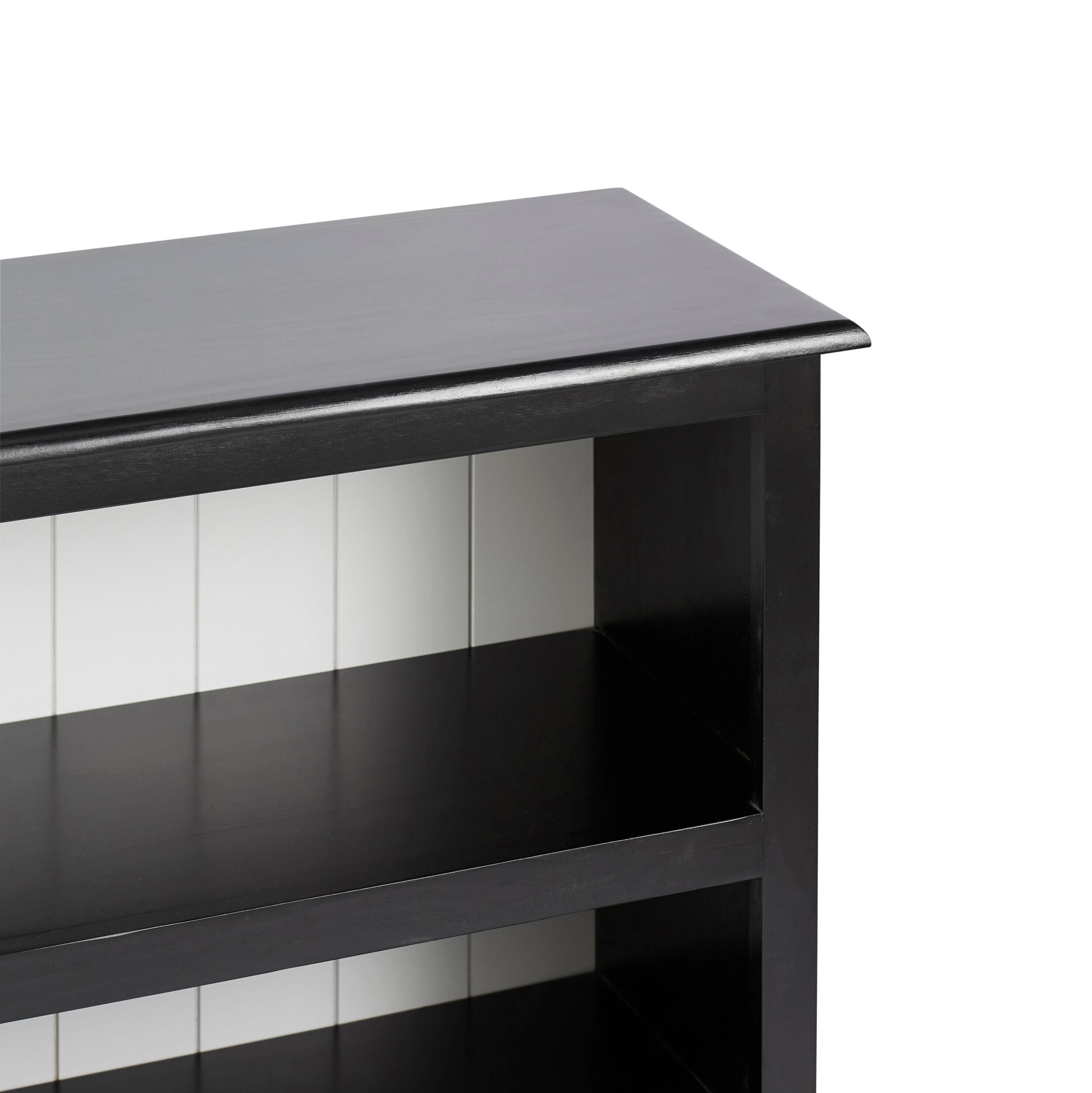 Armand Lowline Bookcase 90 x 155cm Black - Modern Bookshelf for Living Room, Bedroom & Office Storage - Sturdy & Stylish Furniture for Home Organization