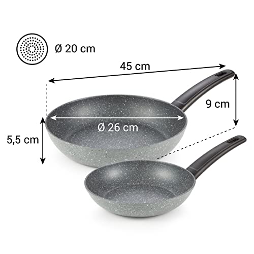 Tescoma FineLINE Nonstick Frying Pan Set - 20cm & 26cm Skillets for Professional Cooking | Perfect for Sautéing, Frying & Pancakes | Dishwasher Safe