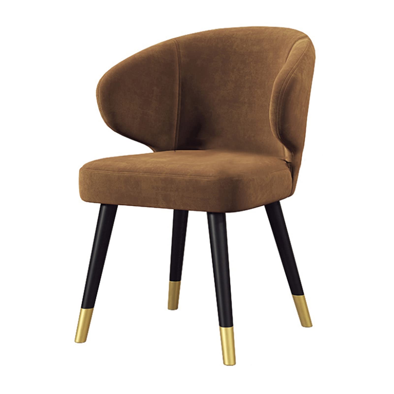 Soft Velvet Dining Chair with Metal Feet - Modern Lounge Chair for Living Room, Bedroom & Makeup Area - Brown Velvet Accent Chair (Perfect for Small Spaces & Cozy Home Decor)
