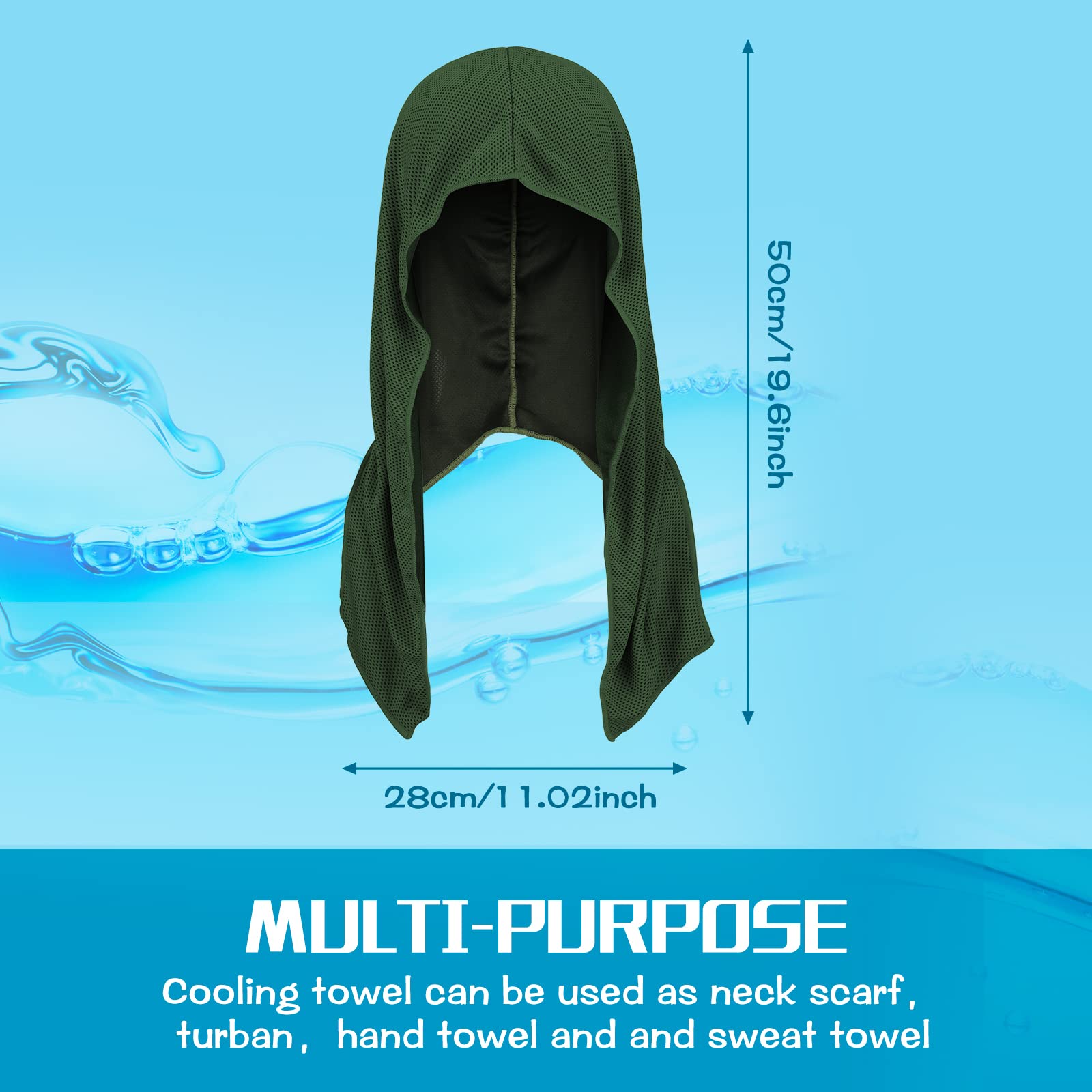 Bencailor 4 Pack Cooling Hoodie Towels - UPF 50 UV Protection Neck & Face Cooling Towel for Sports, Workouts, Hiking & Outdoor Activities - Stay Cool in Hot Weather