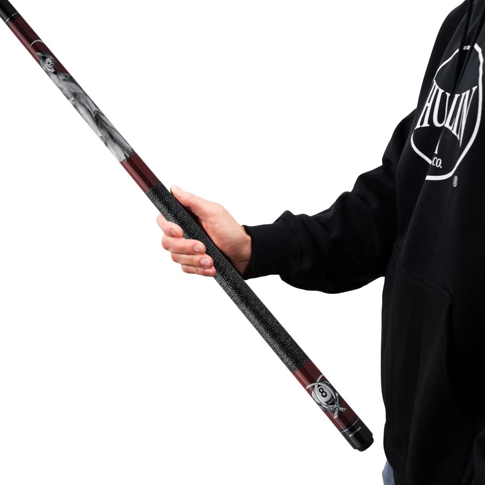 Premium Burgundy Reaper Billiard Cue Stick for Action & Adventure Pool Games - Perfect for Professional Tournaments, Home Game Rooms & Bar Entertainment