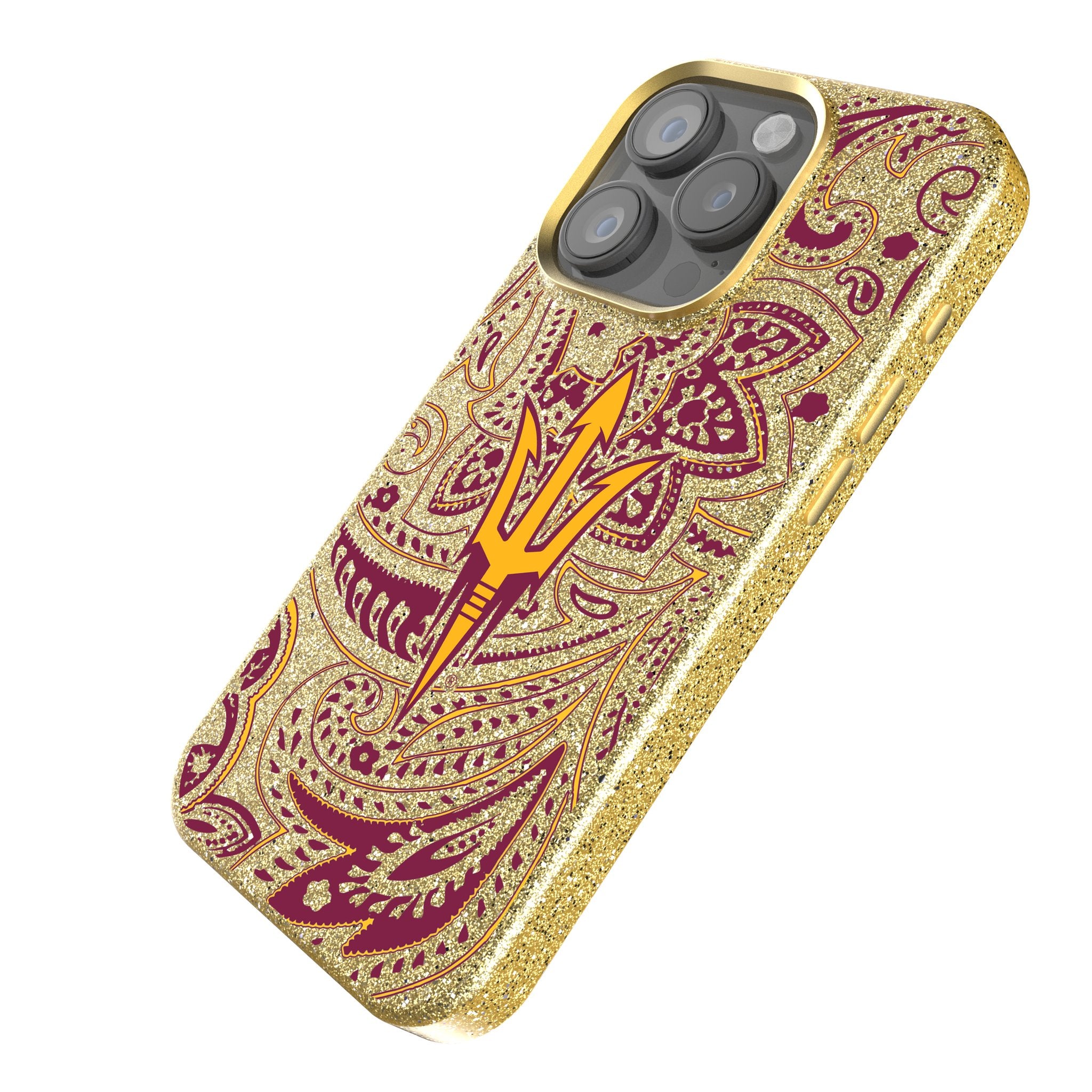 Arizona State University Sun Devils Paisley Bling Phone Case for iPhone & Samsung - Stylish Sparkling Design for School Spirit & Game Day