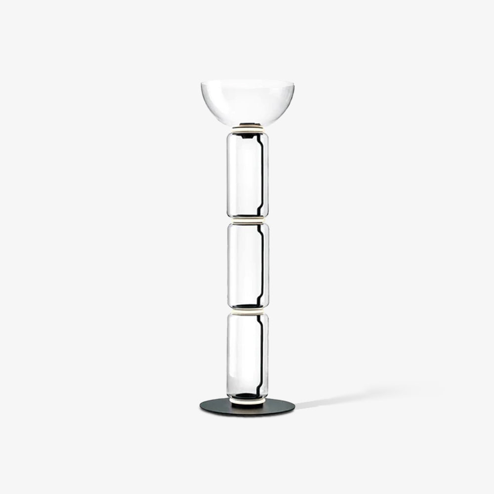 Modern Bamboo Glass Floor Lamp - Elegant Home Decor for Living Room, Bedroom & Office - Soft Ambient Lighting for Relaxation & Reading