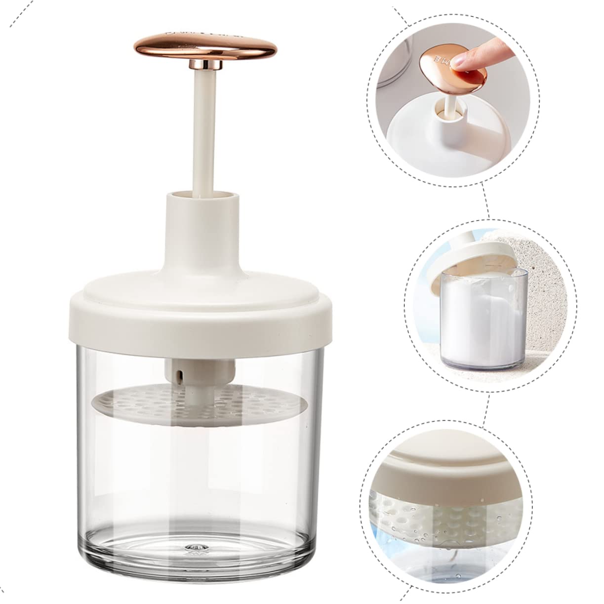 Amosfun Facial Bubble Tool - Electric Soap Frother for Face Wash, Foam Maker for Deep Cleansing | Perfect for Skincare Routine, Travel & Spa Use