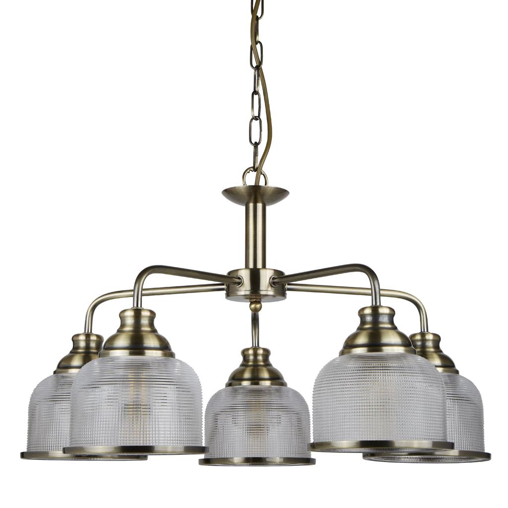 Bistro 3/5Lt Multi-Arm Pendant Light Fixture - Satin Silver & Antique Brass Finish - Perfect for Kitchen Island, Dining Room, and Restaurant Lighting