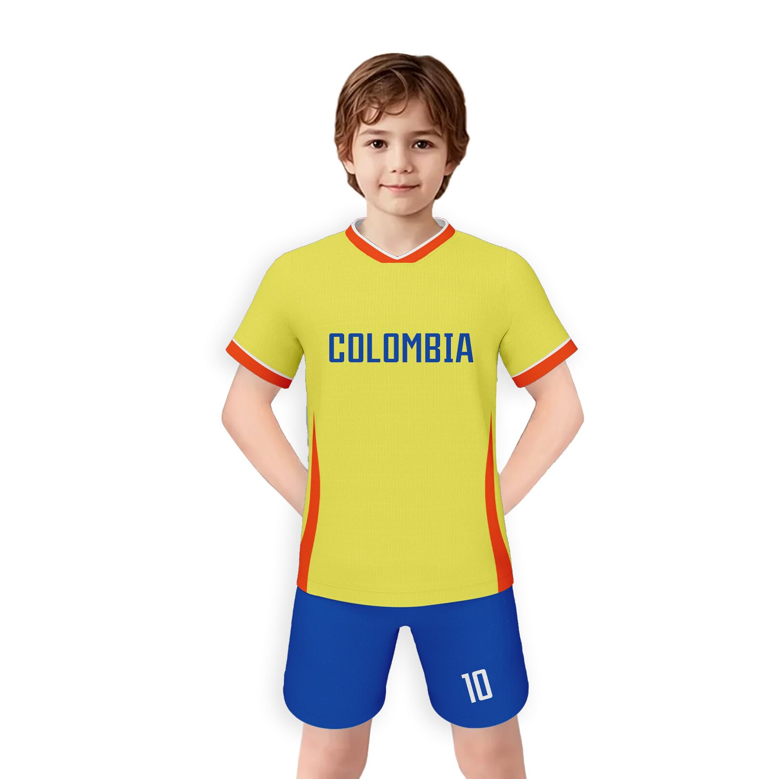 Kids Soccer Jersey Kit #10 - National Team Boys & Girls Football Shirt & Shorts Set - Perfect Gift for Young Soccer Fans - Ideal for Matches, Training, and Fan Events