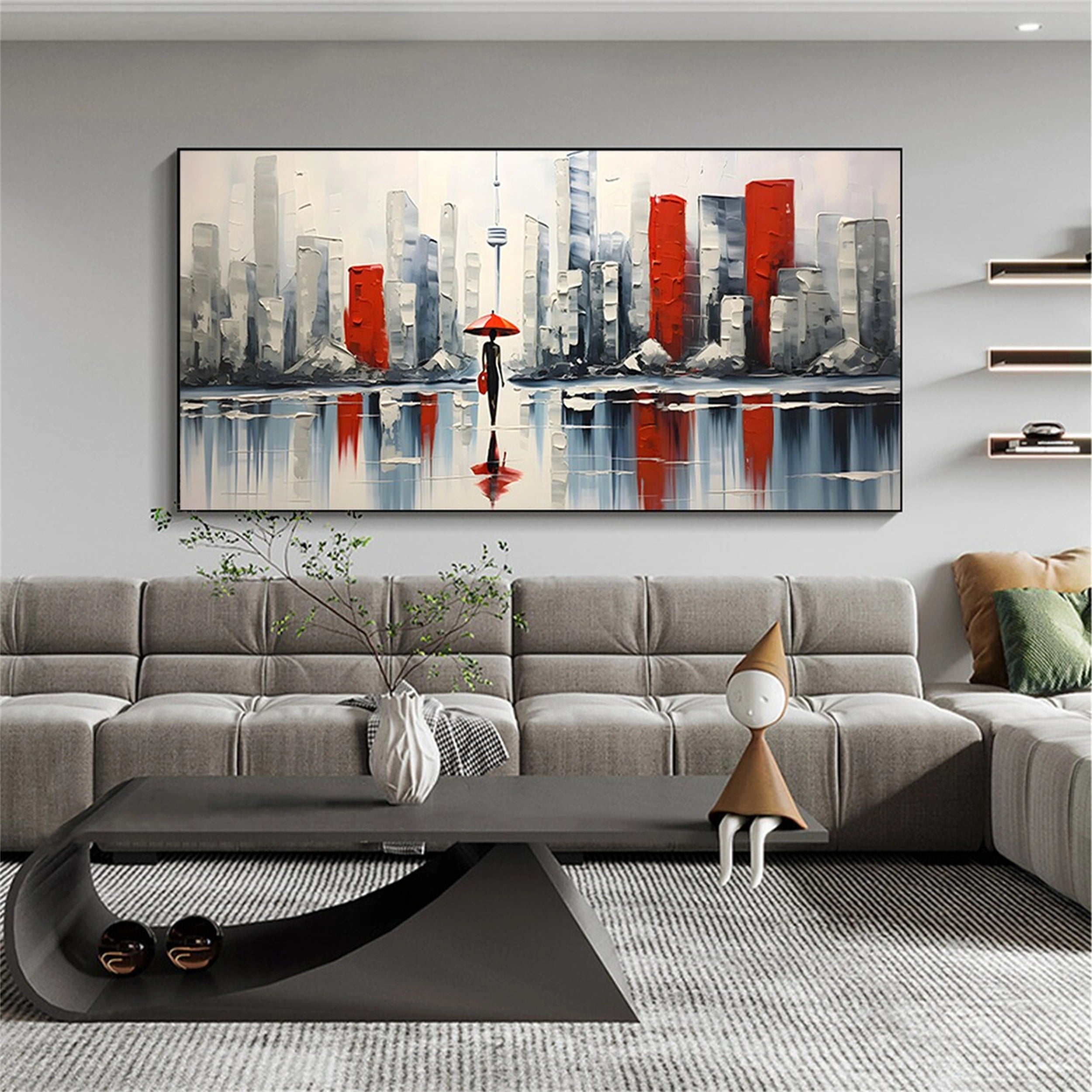 Urban Landscape Painting #UL 010 - Modern Wall Art for Home & Office Decor - Perfect for Living Room, Bedroom, or Workspace