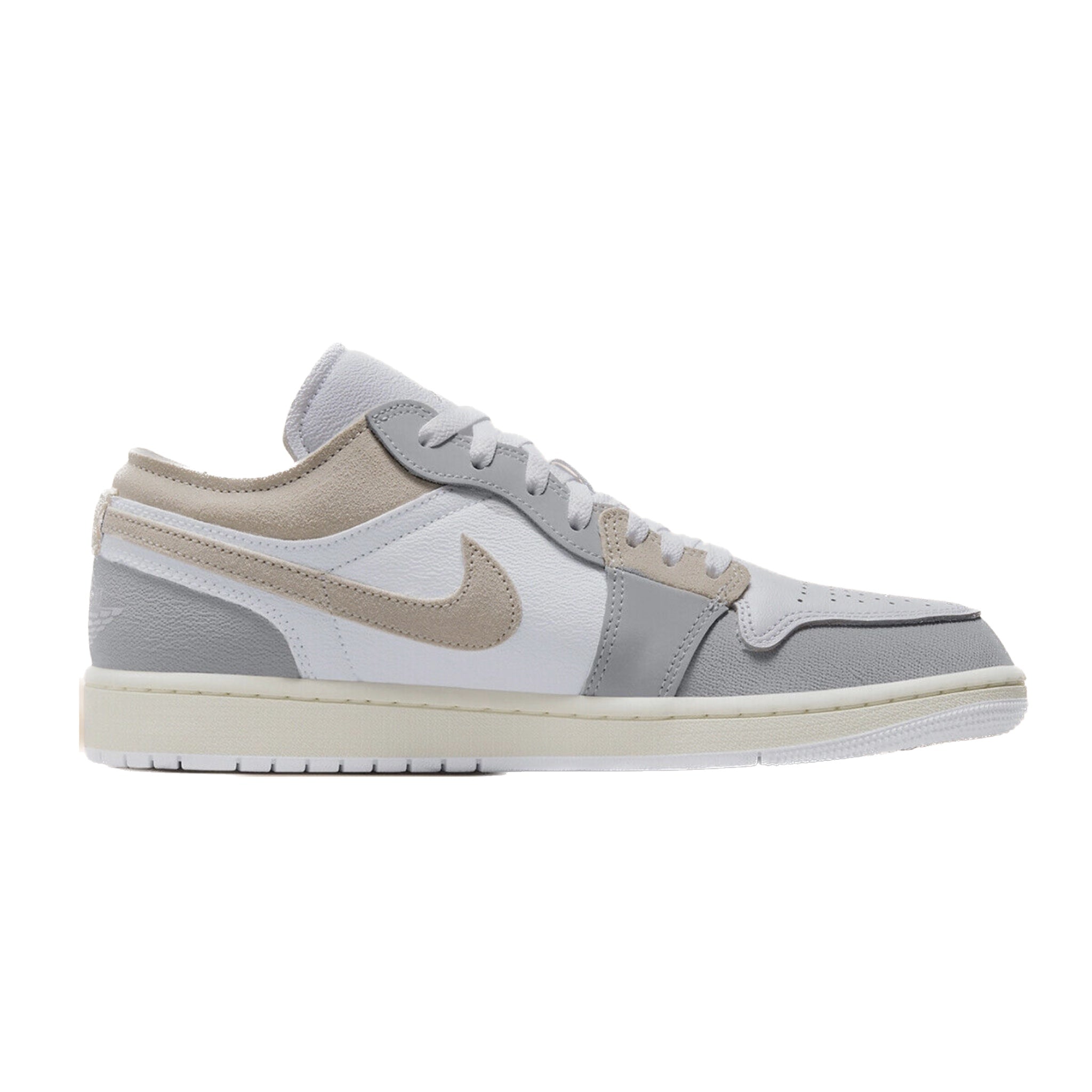 Air Jordan 1 Low SE Craft Inside Out Sneakers - Tech Grey/Light Orewood Brown/White Sail - Casual & Streetwear Fashion for Men & Women