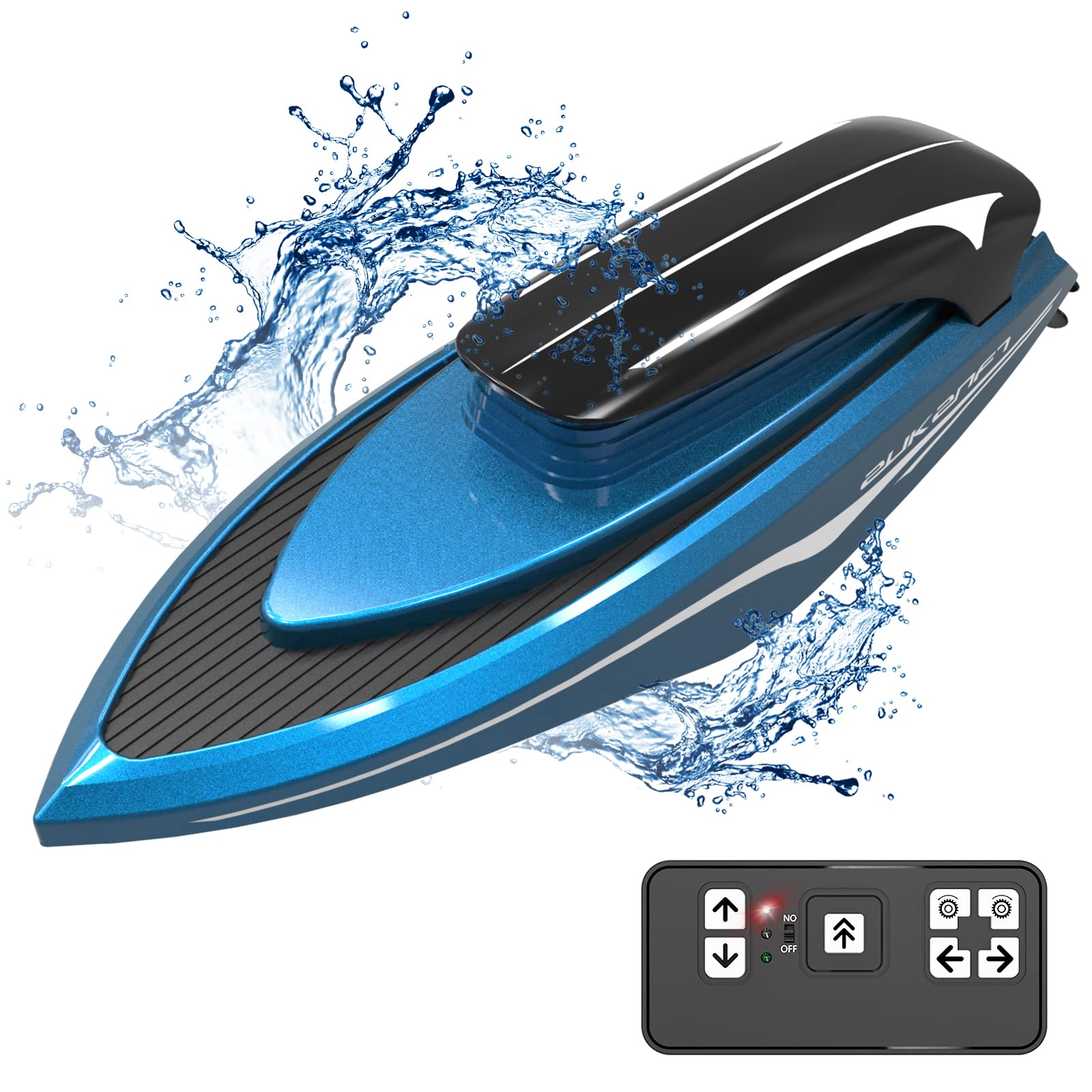 Uleway 2.4GHz Remote Control Boat for Kids & Adults - High Speed Mini RC Racing Boat Toy with LED Lights for Pool, Lake & Ocean - Perfect for Indoor & Outdoor Water Play, Birthday Gifts & Family Fun