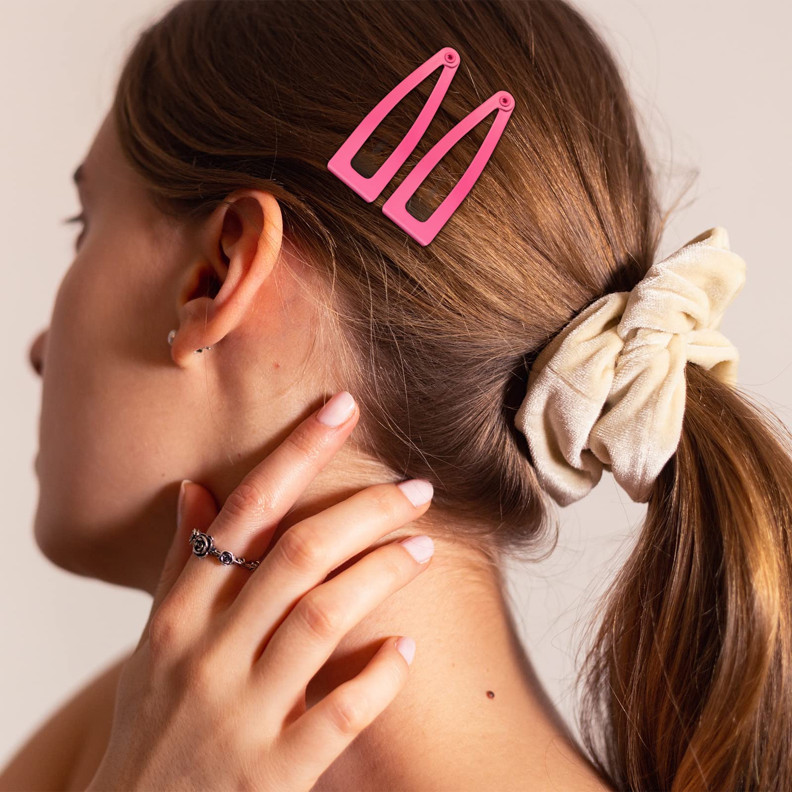 24 Pcs Hot Pink Double Grip Hair Clips - 2 Inch Metal Snap Barrettes for Women, Girls | Strong Hold for Thick Hair, Styling, Salon Use & DIY Hair Accessories | Perfect for Ponytails, Braids & Updos