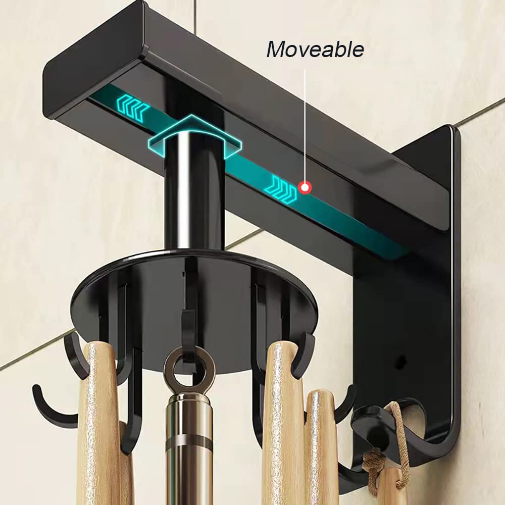 Rotatable Kitchen Utensil Holder with 8 Hooks - Space Saving Organizer for Spoons, Spatulas & Tools - Perfect for Kitchen Countertop or Bathroom Storage