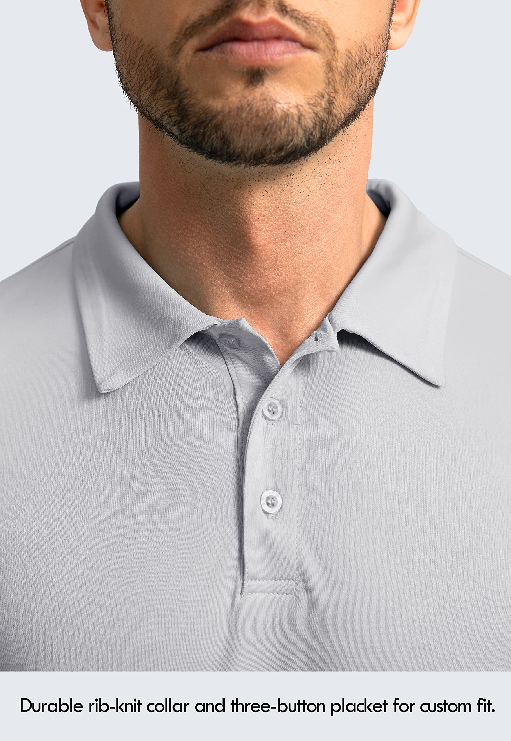 Men's Long Sleeve Polo Shirt - UPF 50+ Sun Protection, Lightweight & Breathable Golf Shirt for Work, Fishing & Outdoor Activities | Perfect for Golfing, Hiking and Summer Sun Protection