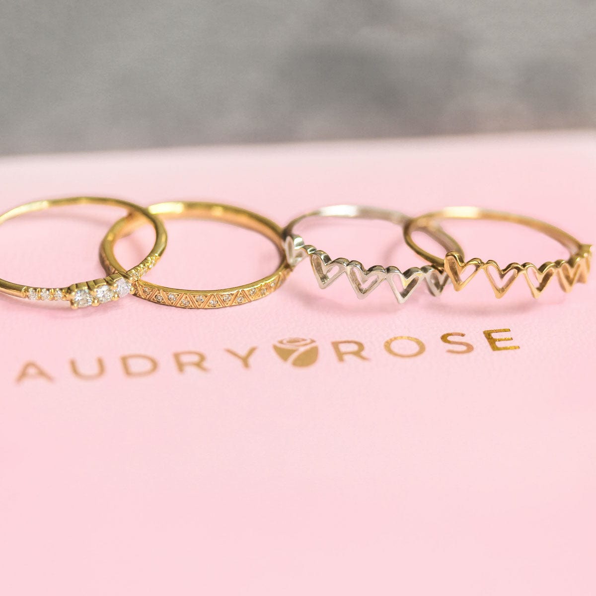 Five Hearts Ring - Elegant Stackable Rings for Women, Perfect for Valentine's Day Gifts & Anniversary Jewelry | Ideal for Romantic Dates, Proposals, and Special Occasions