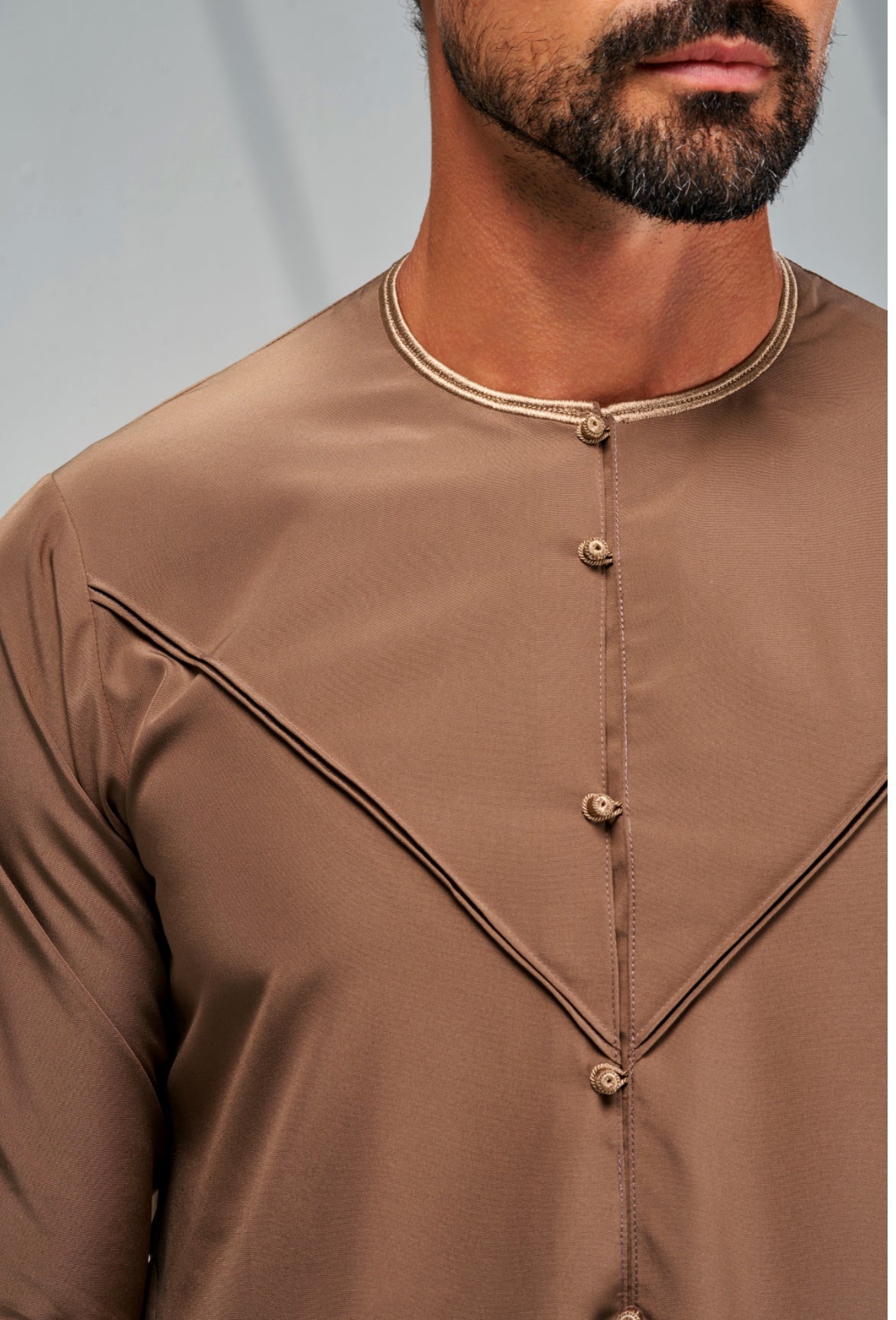 Premium Faris Emirati Thobe/Jubba for Men - Traditional Brown Arabic Robe - Perfect for Eid, Weddings & Special Occasions