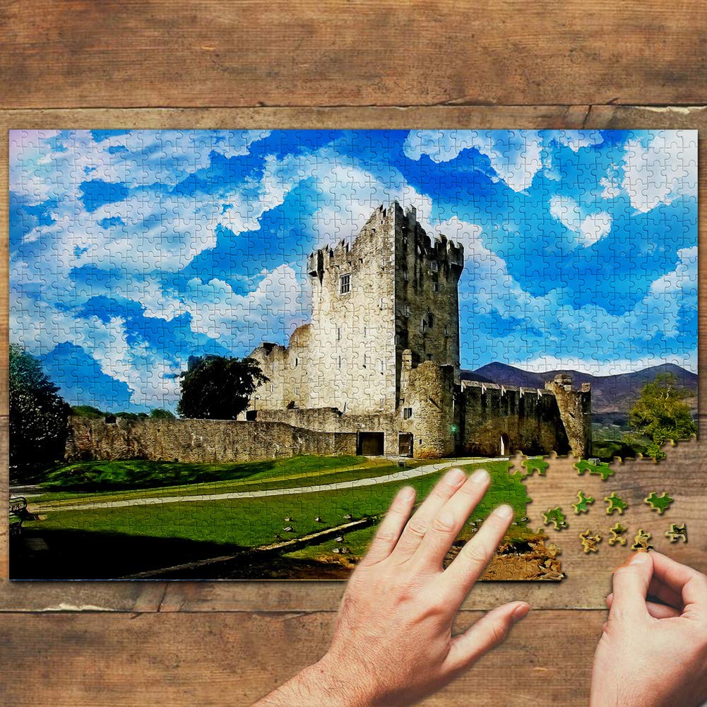 1000-Piece Ireland Ross Castle Killarney Jigsaw Puzzle - Premium Wooden Travel Souvenir & Home Decor for Adults, Teens, Family Game Night & Irish-Themed Parties