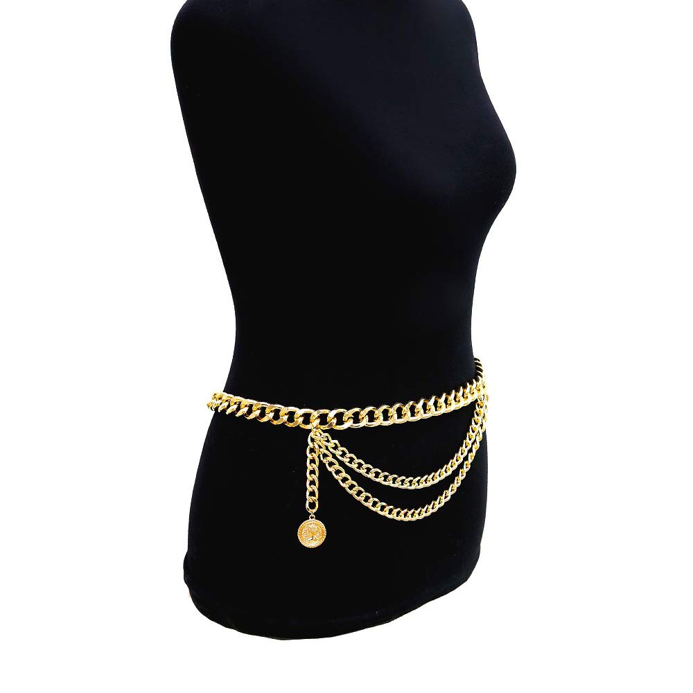 Adjustable Multilayer Alloy Waist Chain for Women - Gold Body Jewelry for Jeans & Dresses | Perfect for Parties, Weddings & Beach Outfits | Size S