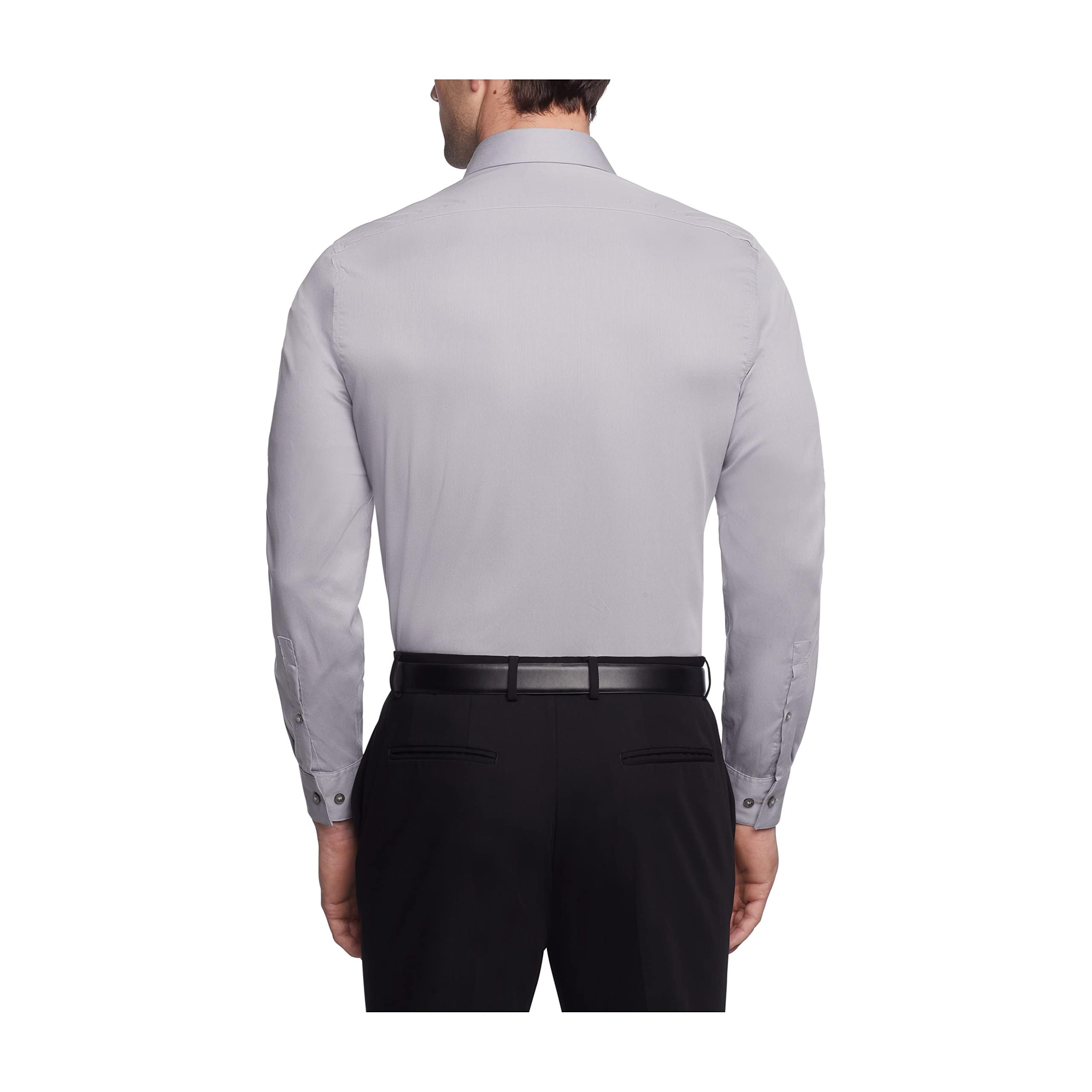 Calvin Klein Men's Slim Fit Non-Iron Solid Dress Shirts | Formal & Business Attire for Office & Special Occasions