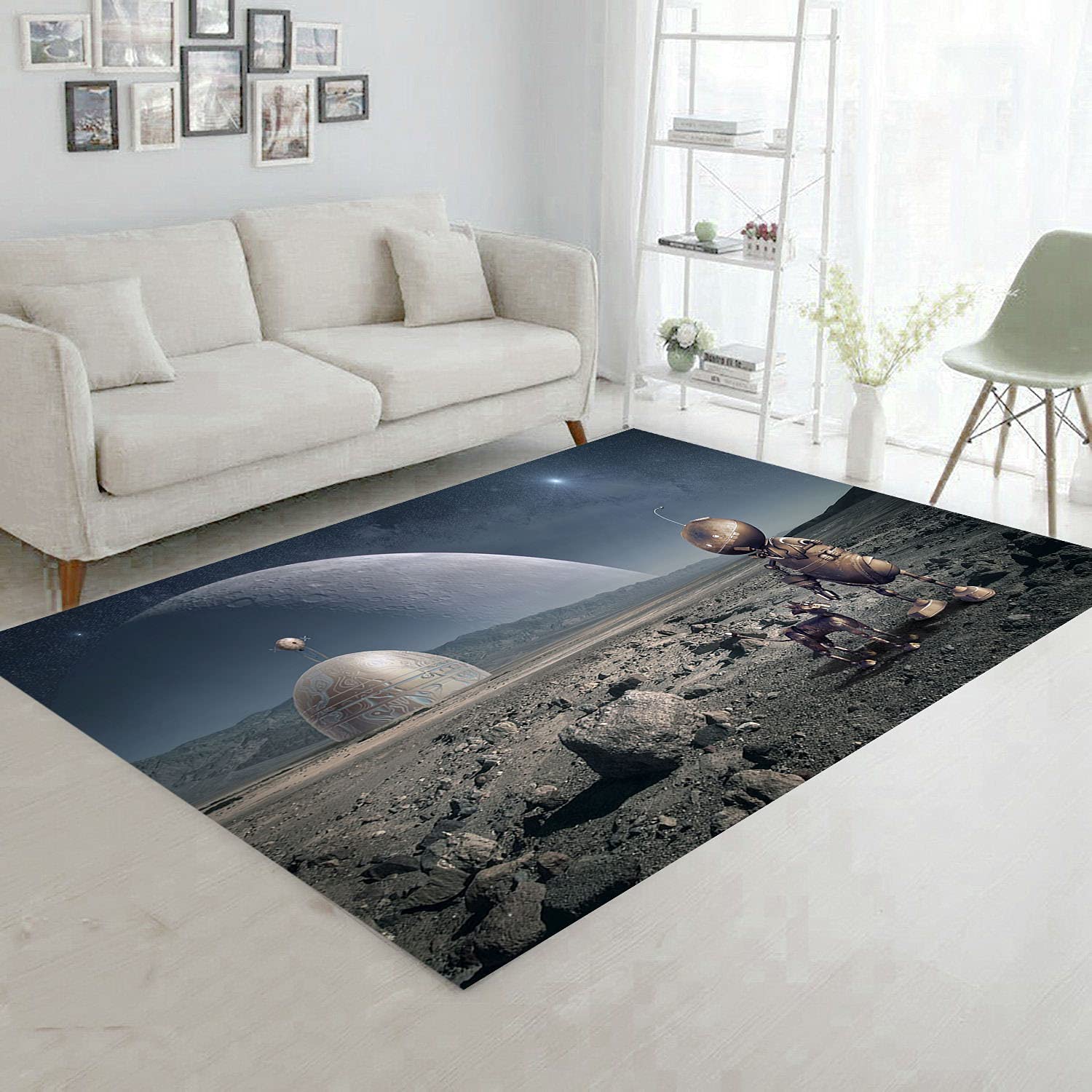 Space Themed Area Rug for Living Room & Kids Room - 47”x70” (120x180cm) Soft & Durable Home Decor Rug - Perfect for Playrooms, Bedrooms & Personalized Gifts