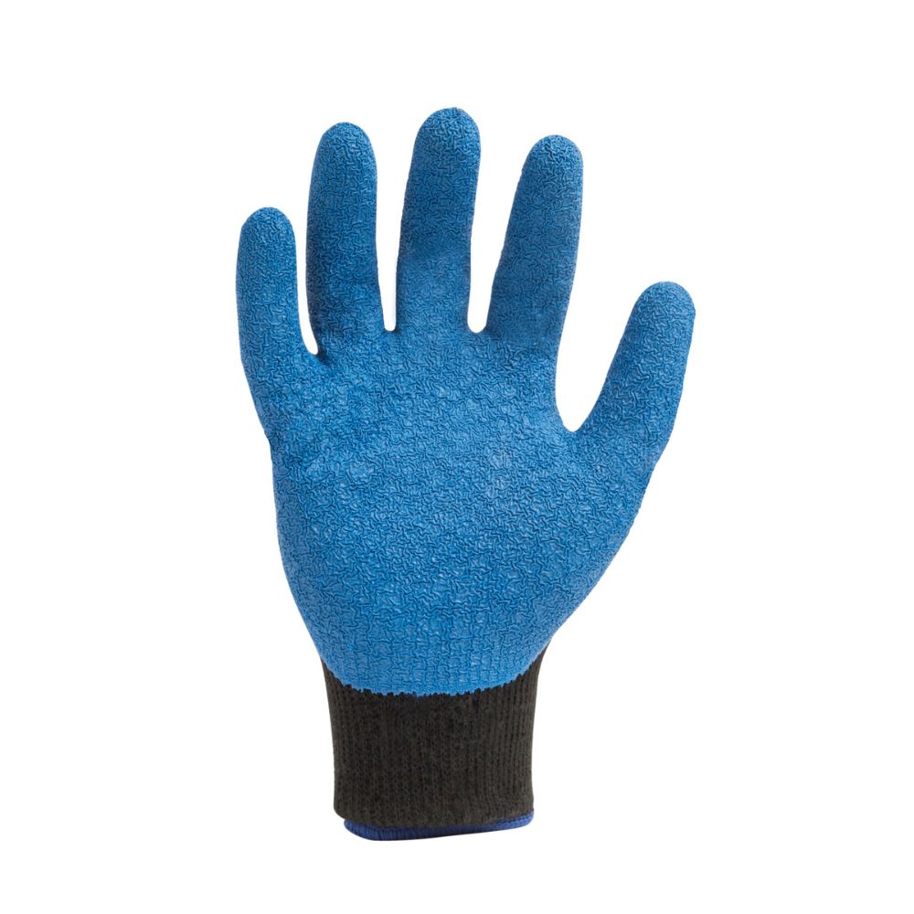 212 Performance AXCRG 05 010PR AX360 Latex Dipped Crinkle Grip Cut Resistant Gloves (EN Level 2 / ANSI A2) - Large, Blue & Black - Ideal for Construction, Food Handling, and Industrial Safety Work