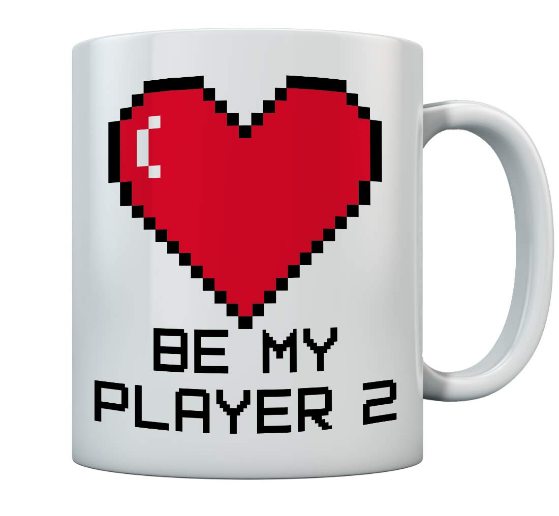 Funny Gamer Coffee Mug - 15oz White 'Be My Player 2' Valentine's Gift for Boyfriend, Girlfriend, Husband or Wife | Perfect for Gamers, Valentine's Day & Couples Gaming Nights
