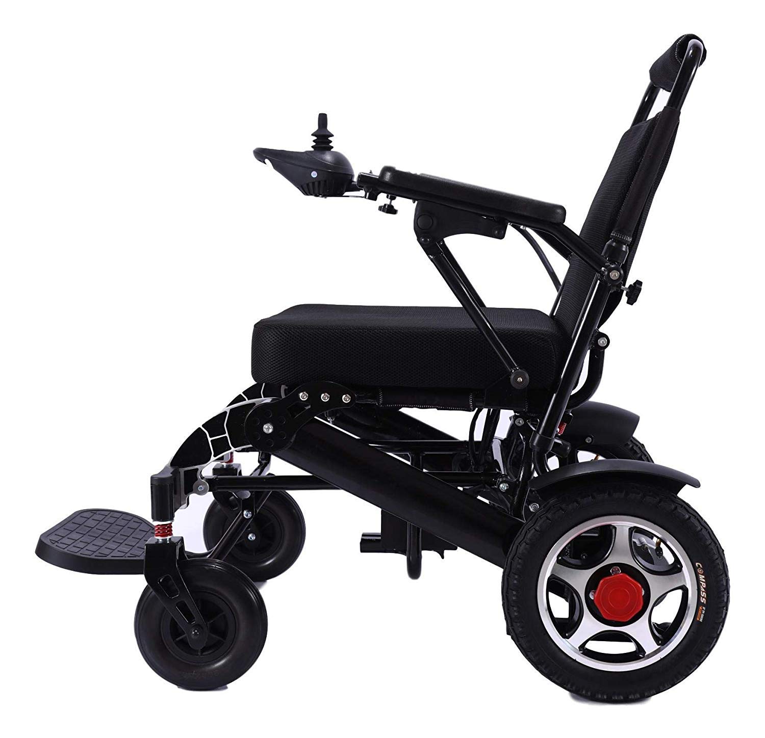 Lightweight Folding Power Wheelchair - Heavy Duty Portable Electric Mobility Scooter with Aerospace Aluminum Frame | Ideal for Travel, Shopping & Indoor/Outdoor Use