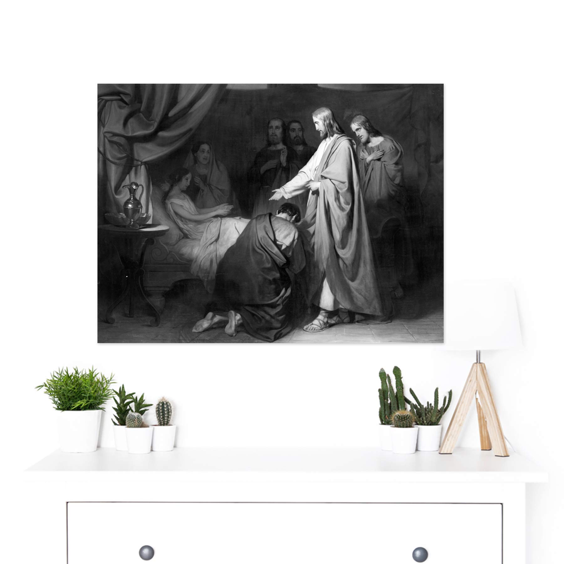 Artery8 Schmidt The Revival of The Daughter Christ Painting - Large Wall Art Poster Print (18x24 Inch) on Thick Paper - Perfect for Home Decor, Living Room, Bedroom & Office