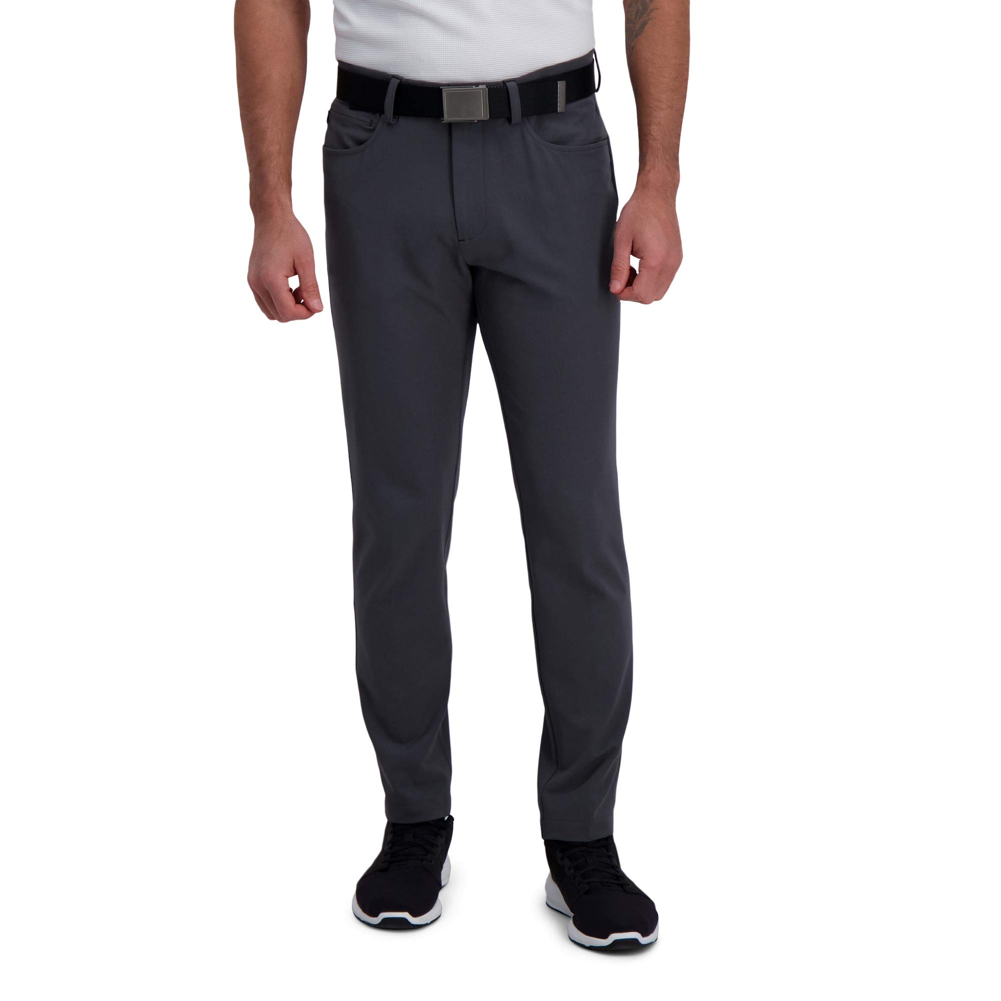Haggar Men's Slim Fit Flat Front Dress Pants - Comfortable Stretch Active Wear for Office, Business & Travel