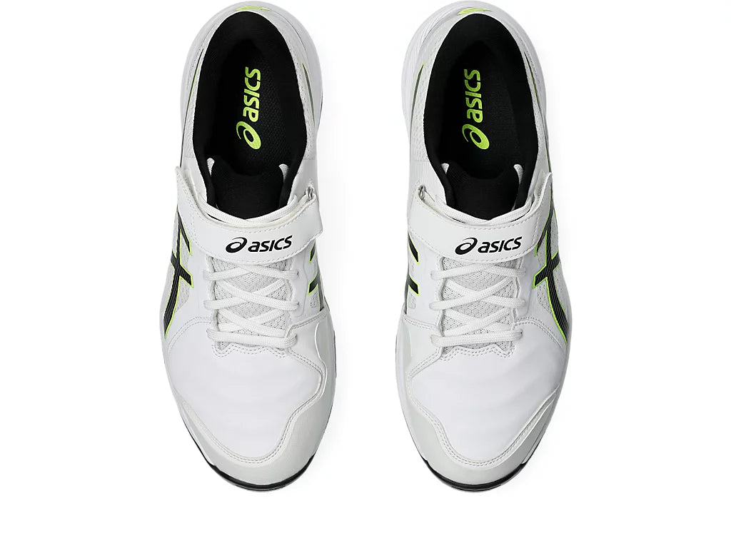 ASICS Speed Menace FF Cricket Shoes for Men - White/Black Metal Spikes - Lightweight & Durable for Competitive Matches & Training