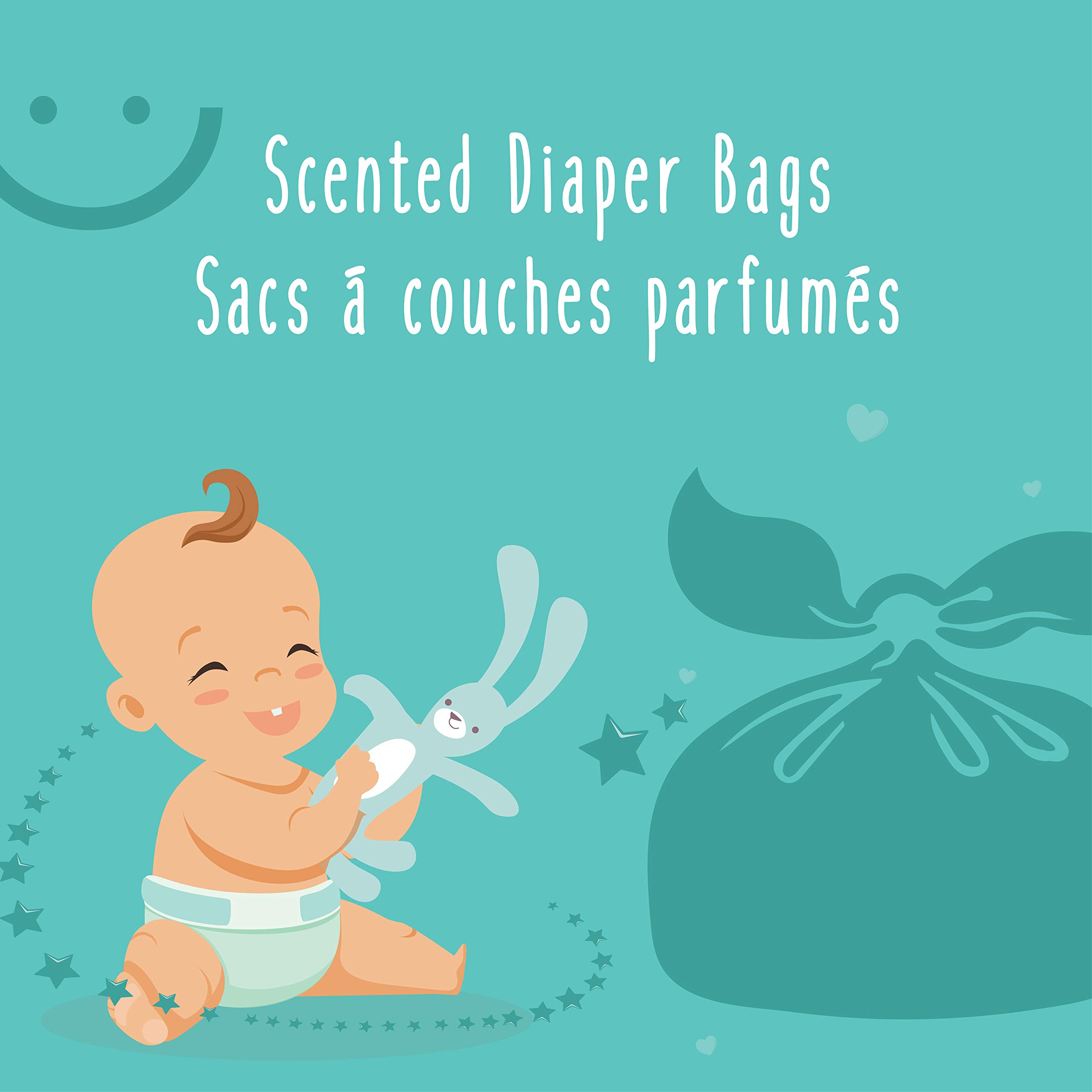 Baby Works - Scented Disposable Diaper Bags (200 Count) | Odor-Neutralizing Baby Powder Scent | Perfect for Diaper Disposal & Pet Waste | Ideal for Travel, Daycare & On-the-Go Parents