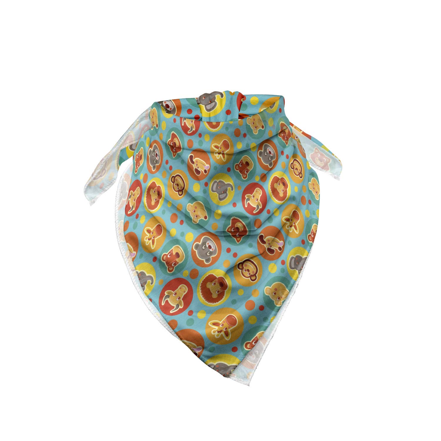 Ambesonne Cartoon Animal Bandana - Fun Comic Faces Unisex Head & Neck Scarf for Men & Women | Perfect for Music Festivals, Cosplay & Outdoor Adventures