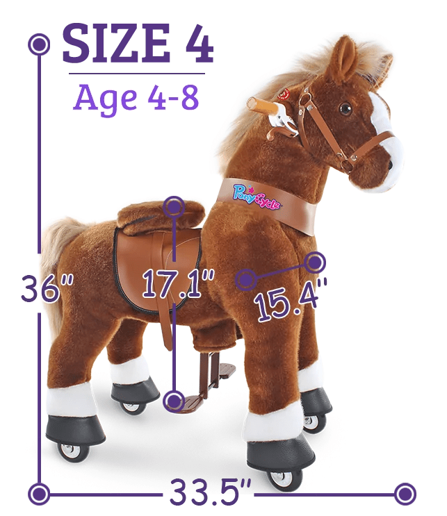 Ponycycle Ride-On Toy for Kids Ages 4-8 | Medium Size | Interactive Rocking Horse for Indoor & Outdoor Play | Perfect Birthday Gift for Boys & Girls