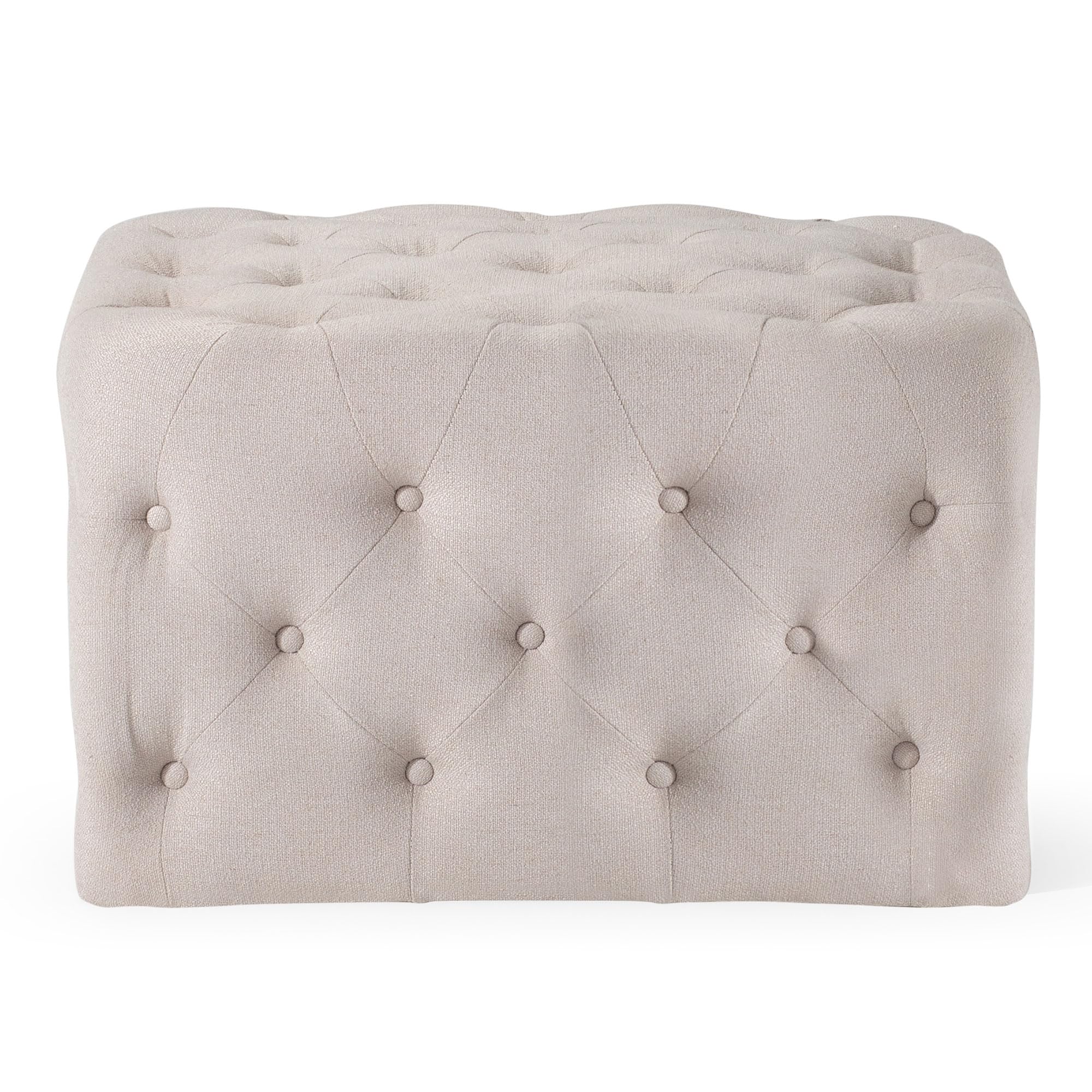 Maven Lane Henry Traditional Ottoman with Dove Fabric Upholstery - Open Box - Footrest, Living Room Seating, Bedroom Decor, Home Storage Solution