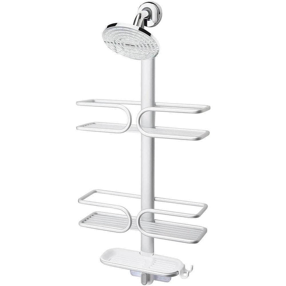 OXO Good Grips 3-Tier Aluminum Shower Caddy Organizer - Rustproof Bathroom Storage for Shampoo, Conditioner & Soap - Perfect for Showers, Bathtubs & Dorm Rooms