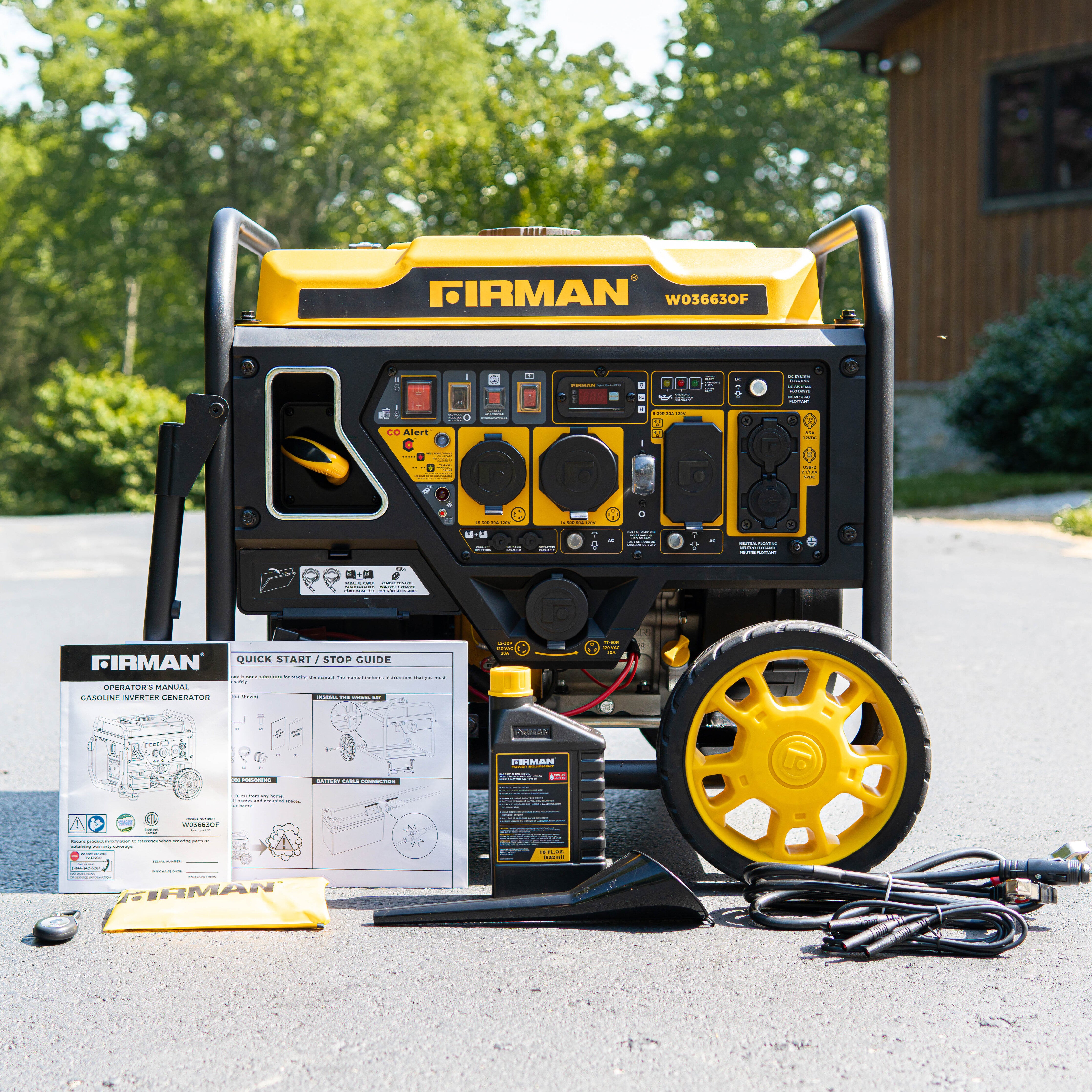 4500W Portable Inverter Generator with Remote Start & CO Alert - Quiet, Reliable Power for Camping, RV Trips & Emergency Backup