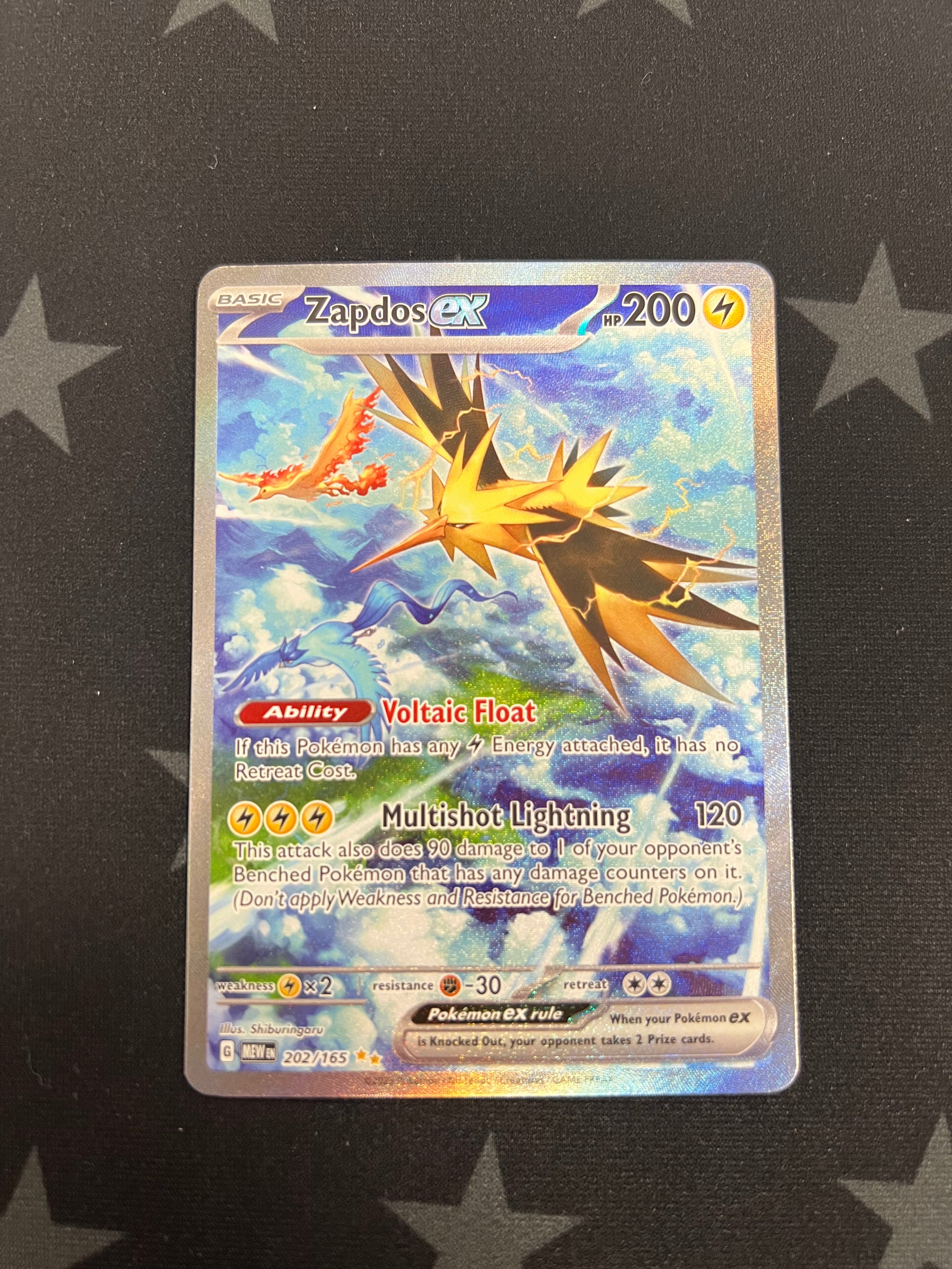 2023 Pokemon Zapdos Ex 202/165 SV:151 Special Illustration Rare Trading Card - Collectible Game Card for Battles & Display