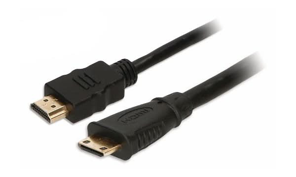 2-Pack CAB0055A HDMI Cable 1m - High Speed HDMI Type A to Mini HDMI Type C Cable - Black - for HD TV, Laptop, Camera, Gaming Console & Home Theater Setup