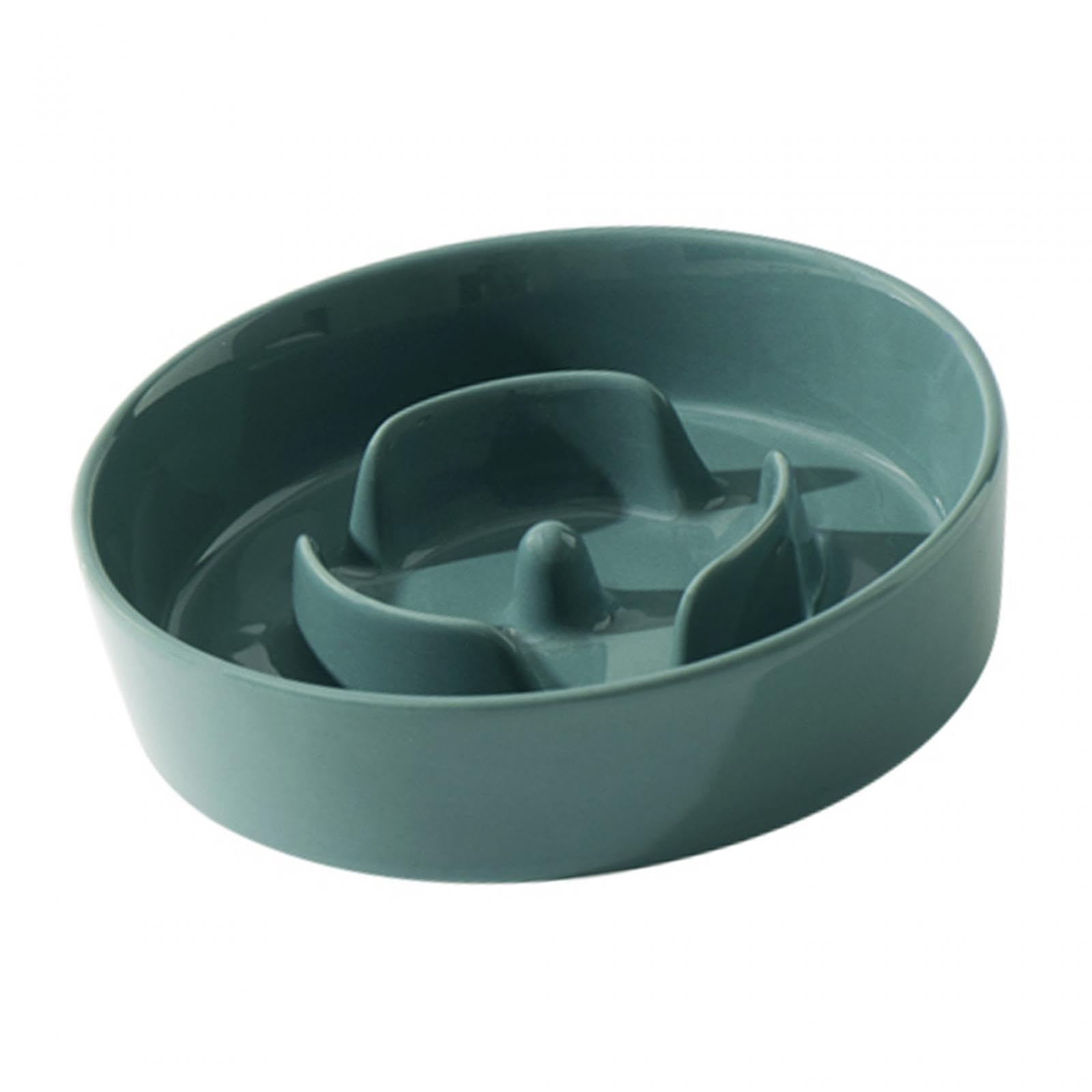 Enakshi Slow Feeder Dog Bowl - 15.5cm Deep Green Puzzle Food Plate for Small Medium Dogs & Cats - Anti-Gulping Bloat Prevention Mealtime Solution for Fast Eaters