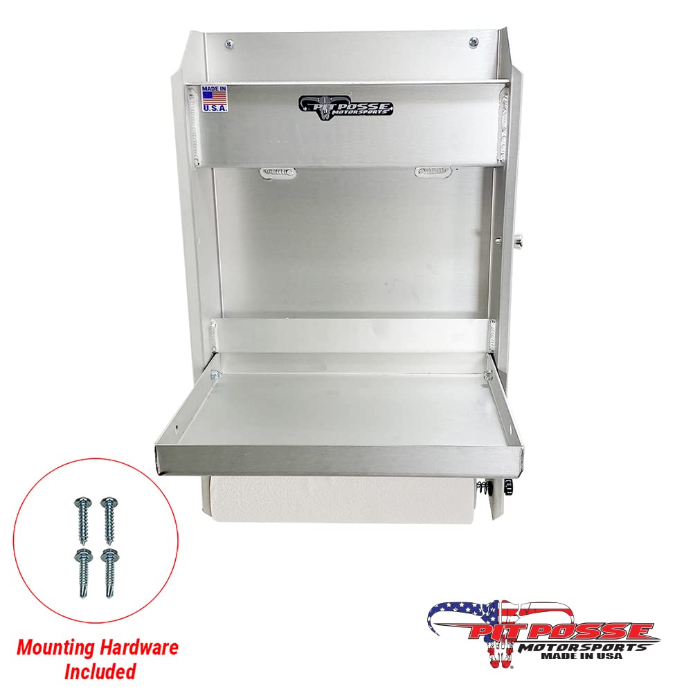 Pit Posse 458 Jr Work Station Storage Cabinet - Heavy Duty Aluminum Shelf Rack & Organizer for Garage, Race Trailer, Auto Shop - Made in USA (Silver) | Perfect for Mechanics Tools, Parts Storage & Workshop Organization