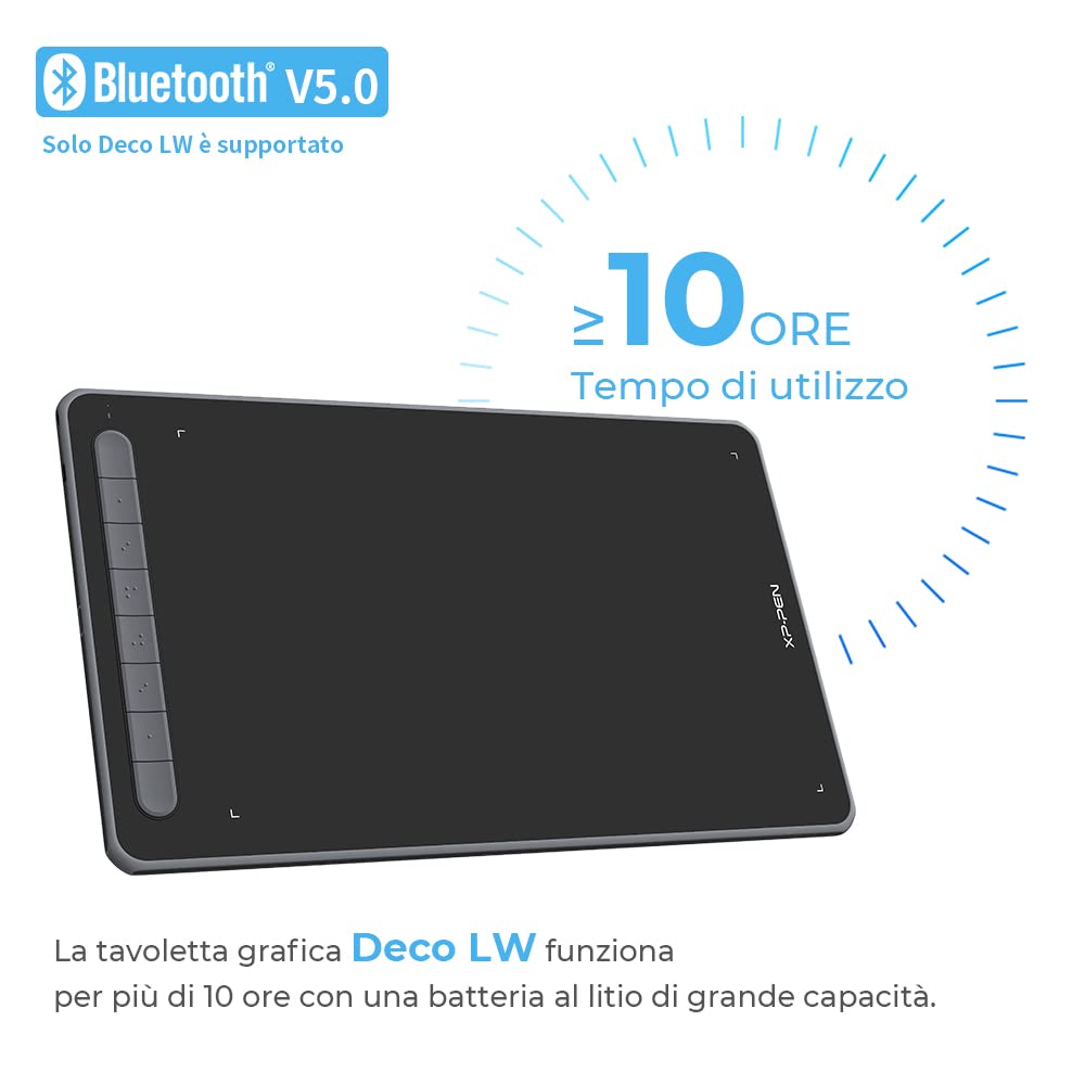 XP-PEN Deco LW Bluetooth Drawing Tablet 10