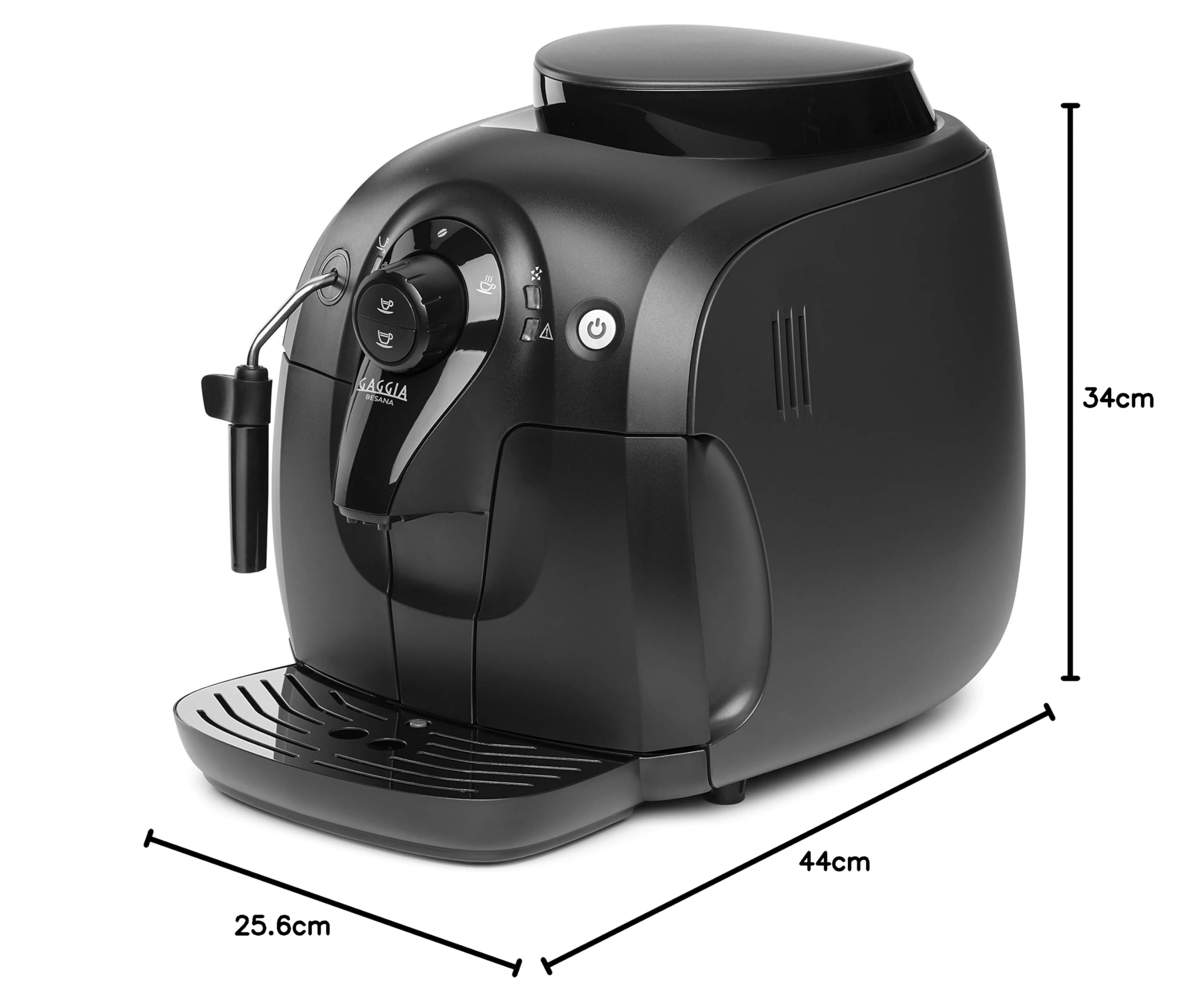 Gaggia Besana Automatic Espresso & Cappuccino Coffee Machine with Bean Grinder - 1400W Black RI8081 - 100% Made in Italy - Perfect for Home Baristas & Coffee Lovers