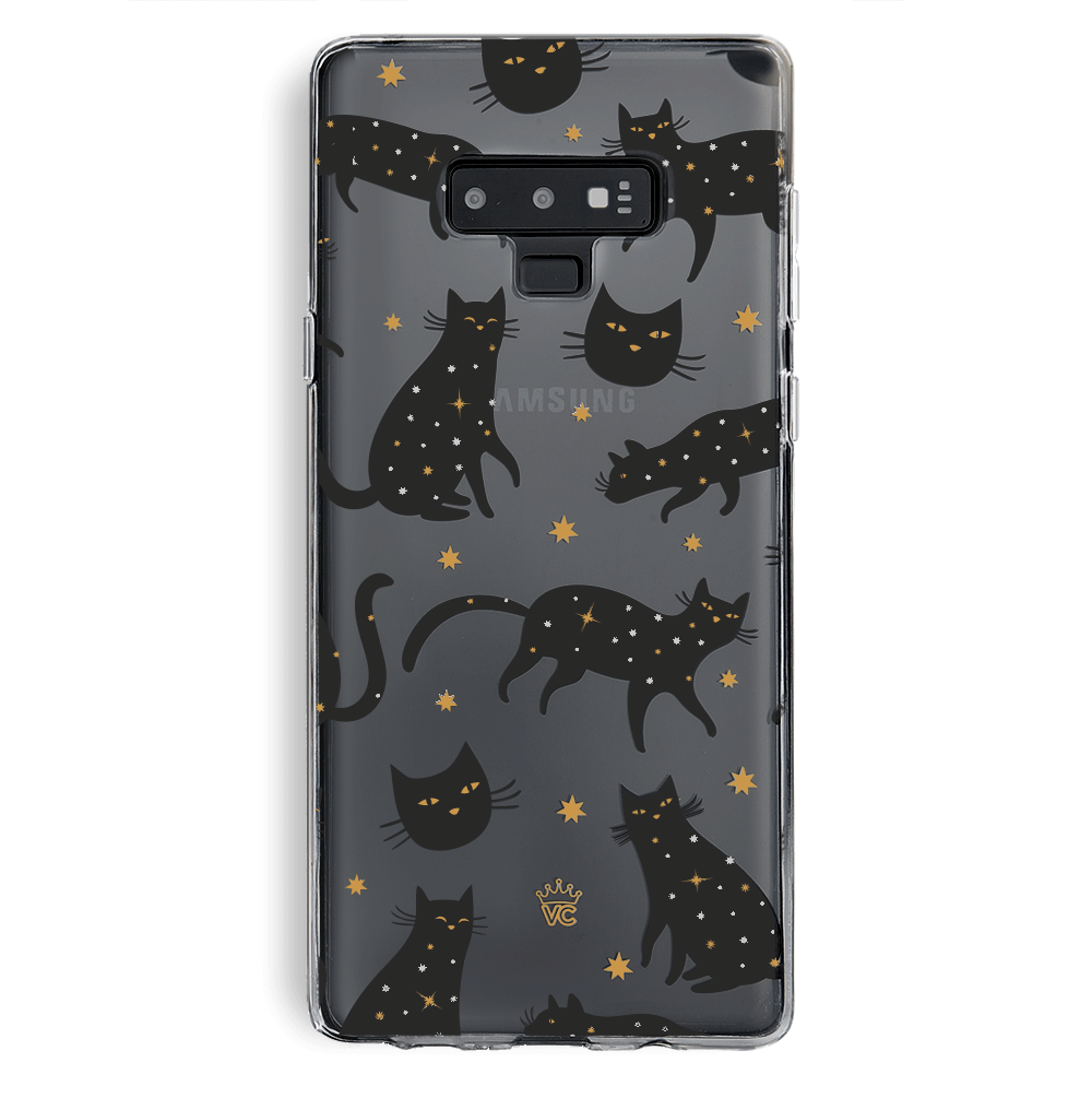 Black Cat Clear Samsung Galaxy Case - Slim Protective Phone Cover for Galaxy S21/S22/S23 - Perfect for Everyday Use & Gift Giving