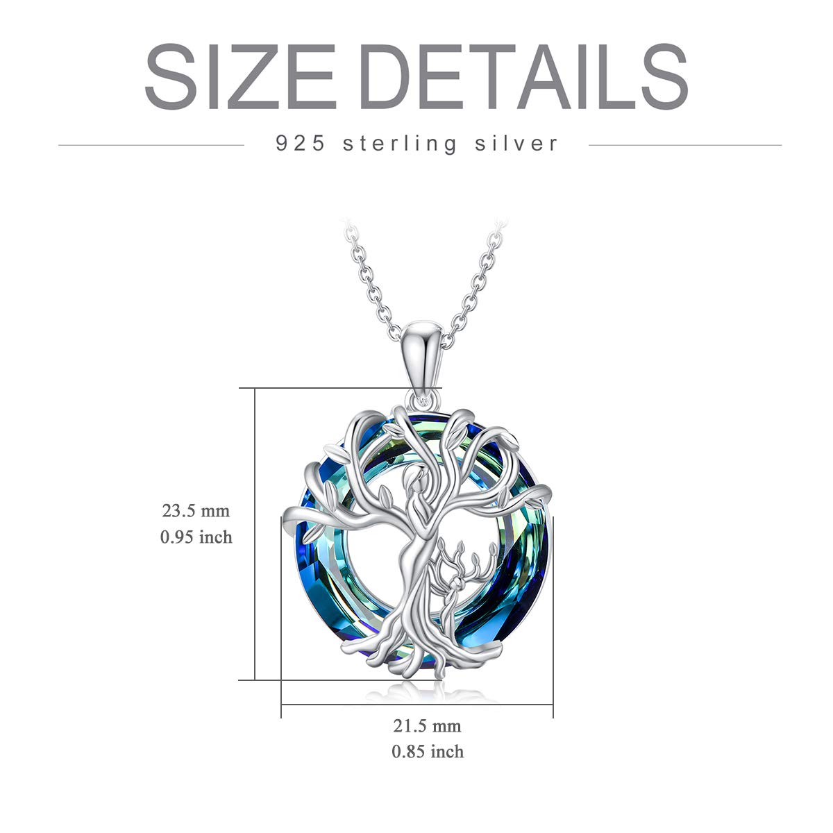 TOUPOP 925 Sterling Silver Family Tree Necklace for Mom, Daughter & Son - Personalized Mother's Day Gift for Women, Grandma - Engraved Crystal Jewelry for Birthdays, Anniversaries & Special Occasions | Perfect for Family Bonding & Heartfelt Moments