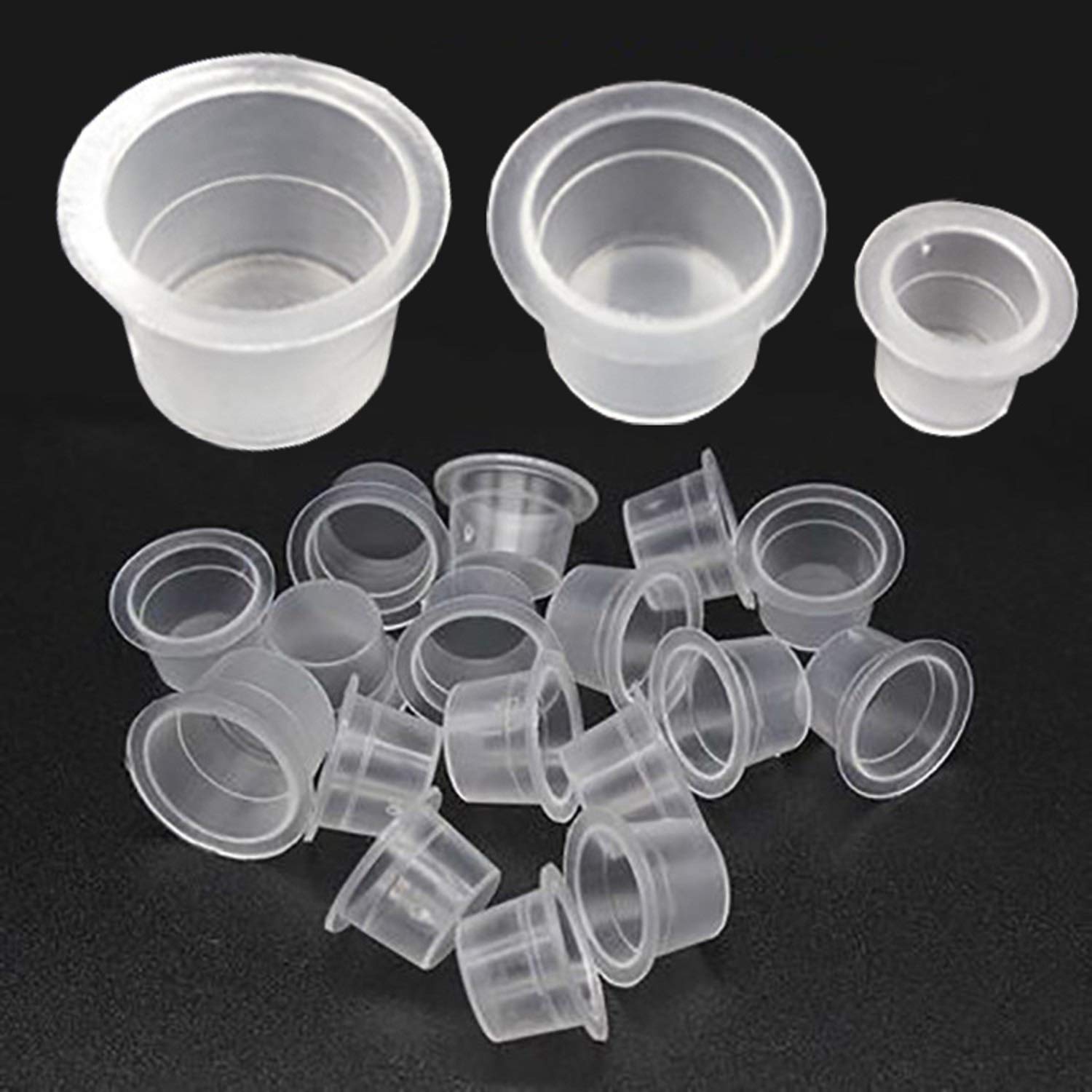 300Pcs Disposable Plastic Tattoo Ink Caps & Cups - Mixed Sizes for Tattoo Pigment, Tattoo Kits & Supplies - Perfect for Professional Tattoo Artists & Studios - Hygienic Ink Containers for Safe Tattooing