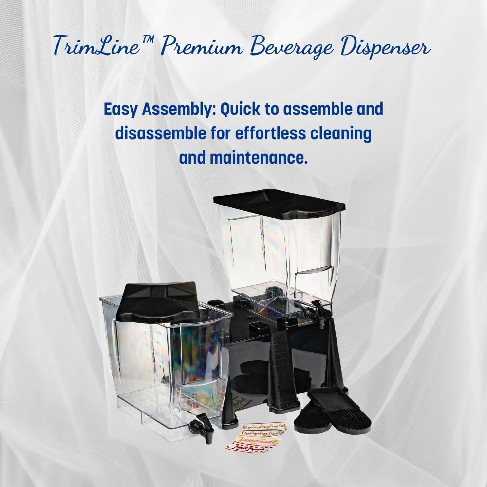 Carlisle FoodService 3.5 Gallon Black Polycarbonate Rectangular Drink Dispenser with Spigot - Perfect for Catering, Buffets, Restaurants & Parties | Commercial Beverage Server for Iced Tea, Lemonade & Punch