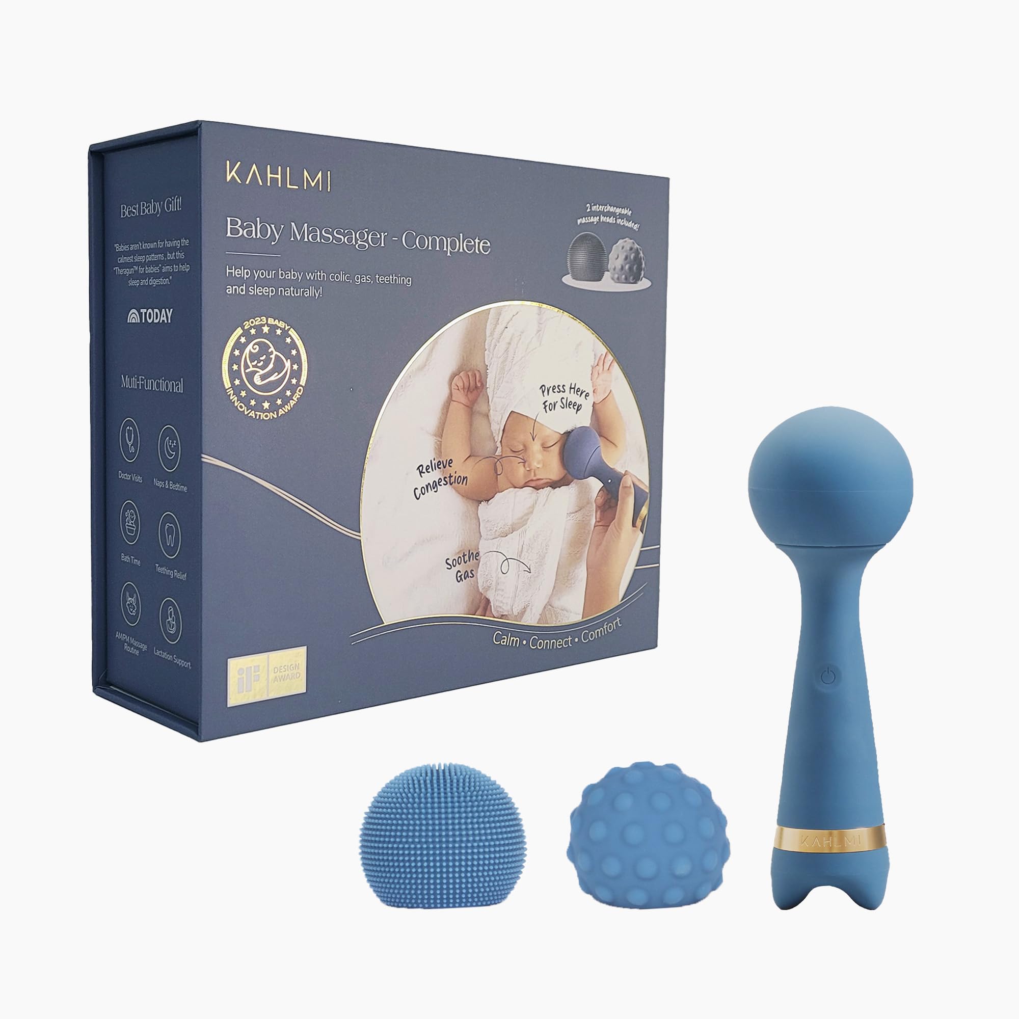 Baby Massager for Constipation & Gas Relief - Pediatrician Approved Edible-Grade Silicone Soother for Newborns, Infants & Toddlers | Colic Calm & Sleep Aid | Perfect Baby Shower Gift for Happy, Healthy Babies