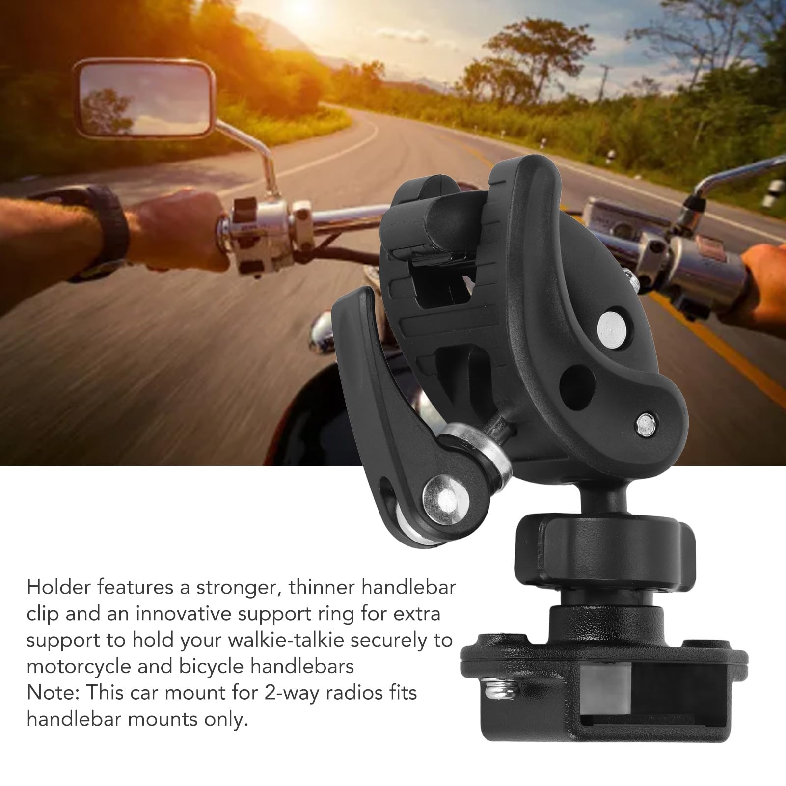 Adjustable Handheld Radio Bike Mount - Universal Talkie Bracket Compatible with Anytone, Baofeng, Icom, Kenwood & More - Perfect for Cycling, Motorcycling & Outdoor Adventures