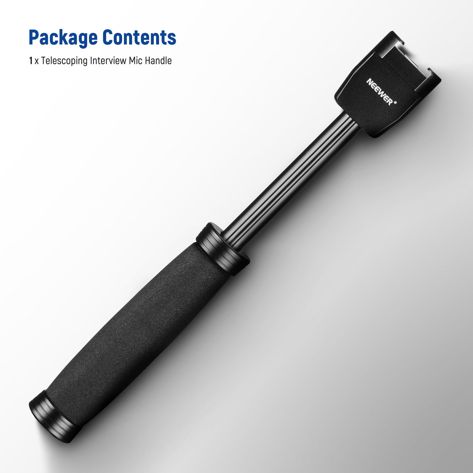 NEEWER Telescoping Interview Microphone Handle for Rode Wireless Go - Adjustable Boom Pole for Podcasting, Vlogging & Live Streaming - Perfect for YouTube, TikTok & Studio Recording